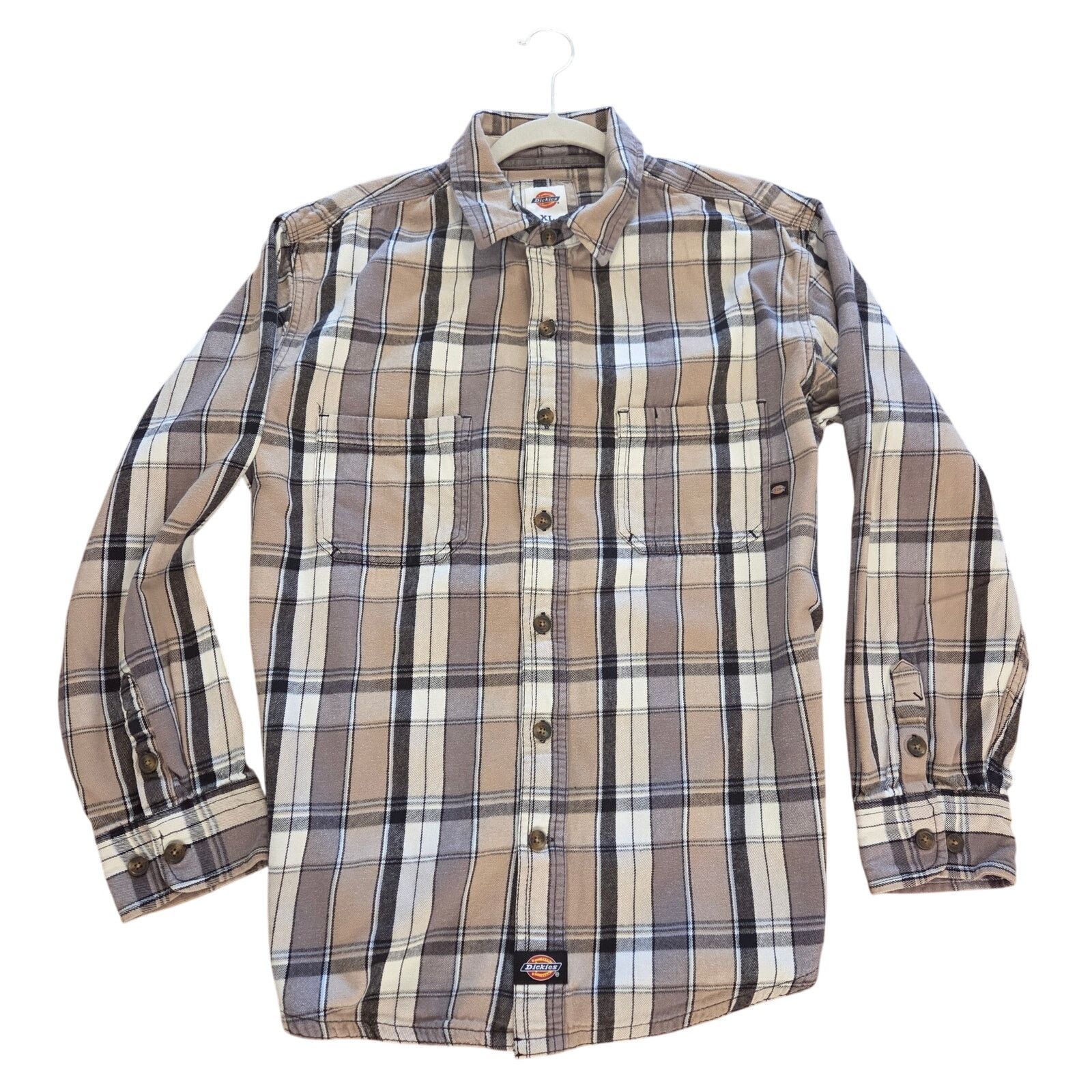 Dickies Dickies XL Tan Plaid Button Up Shirt - Excellent Condition Size US XL / EU 56 / 4 - 2 Thumbnail