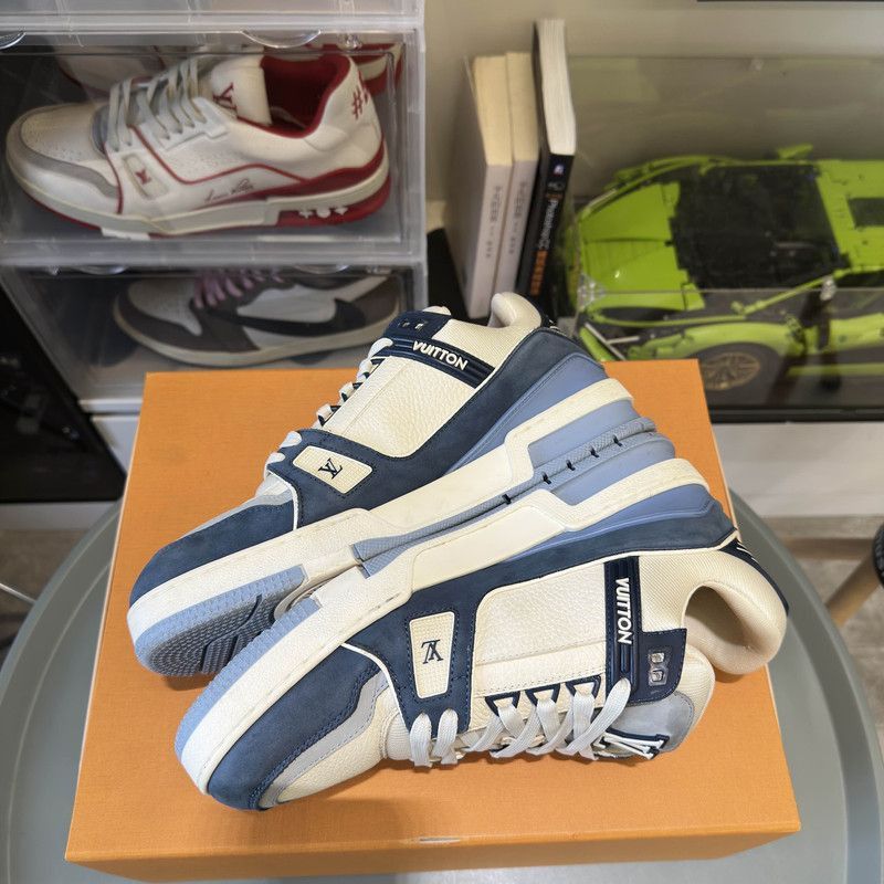 Louis Vuitton Louis Vuitton Blue and White Trainer Sneakers -2508 Size US 8 / EU 41 - 6 Thumbnail