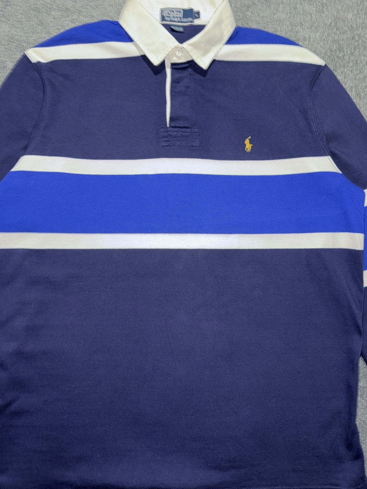 Polo Ralph Lauren Polo Ralph Lauren Blue Stripe Rugby Shirt L Size US L / EU 52-54 / 3 - 2 Thumbnail