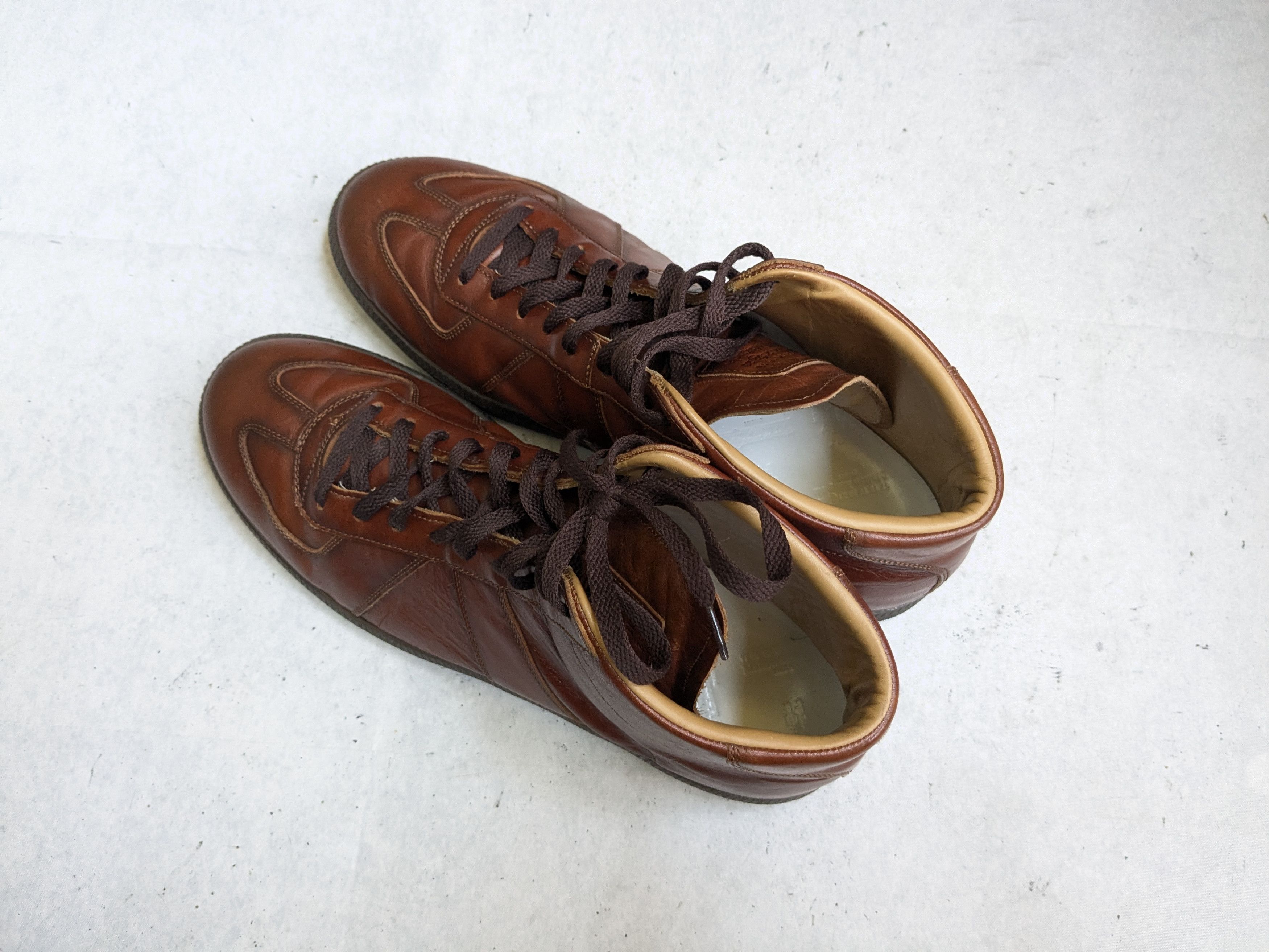 Maison Margiela Maison Margiela Replica GAT Brown 12 45 High Tops Leather Size US 12 / EU 45 - 12 Thumbnail
