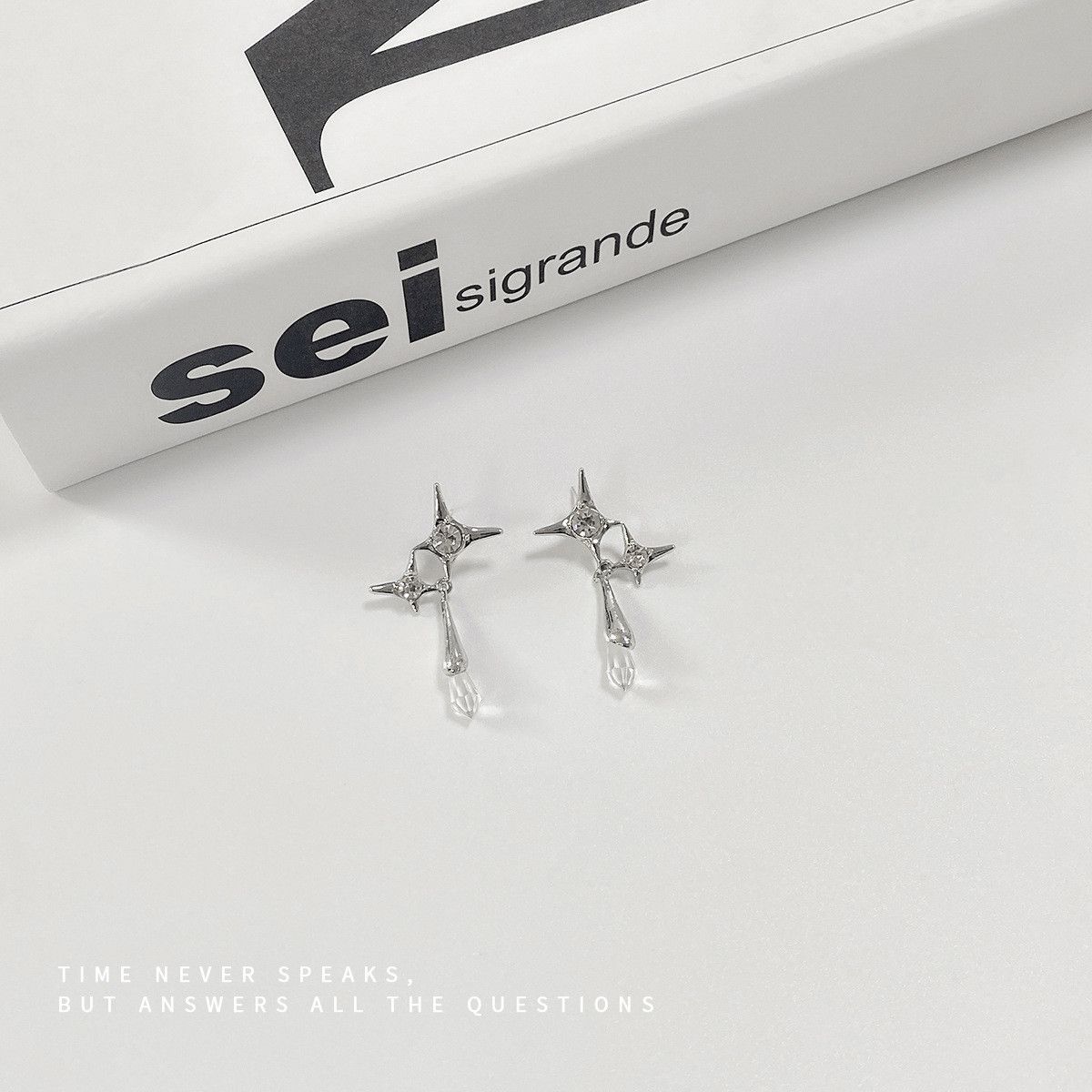 Jewelry Star New Trend Earrings One Pairs Chrome Jewelry Size ONE SIZE - 1 Thumbnail