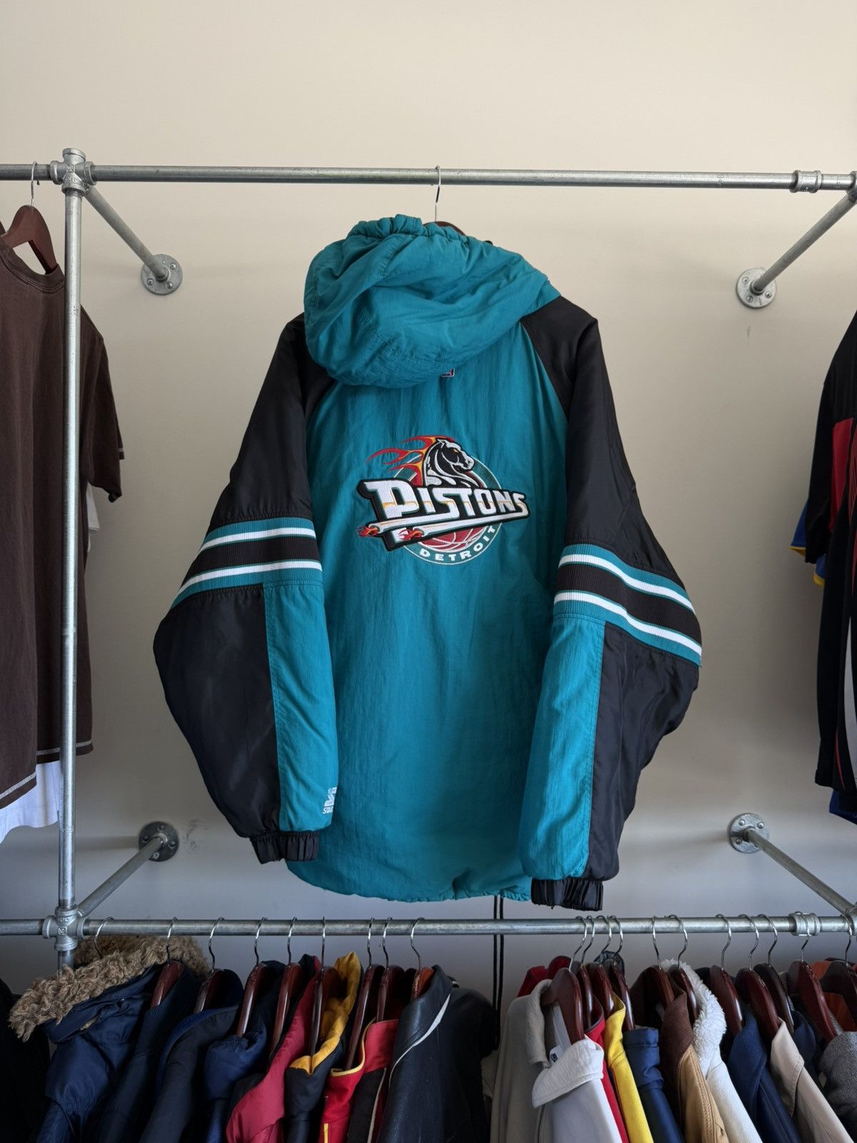 Starter Vintage Detroit Pistons Starter Anorak Jacket Size US L / EU 52-54 / 3 - 1 Thumbnail