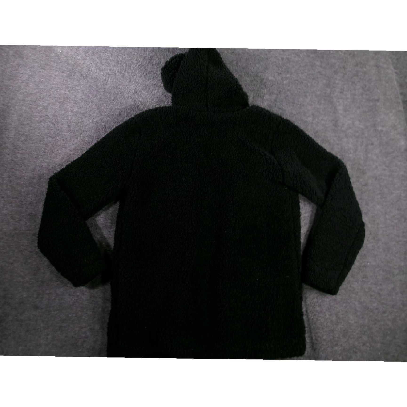 Vintage Sky Sparrow Cardigan Women Medium Black Hooded Open Front Sherpa Fleece Cozy Size M / US 6-8 / IT 42-44 - 7 Thumbnail