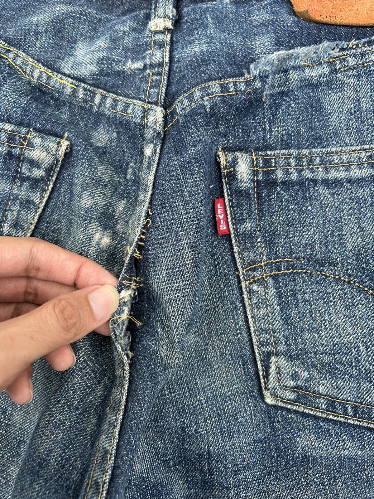 Kapital Vintage Levis big E Selvedge Distressed Denim Jeans Size US 30 / EU 46 - 19 Thumbnail