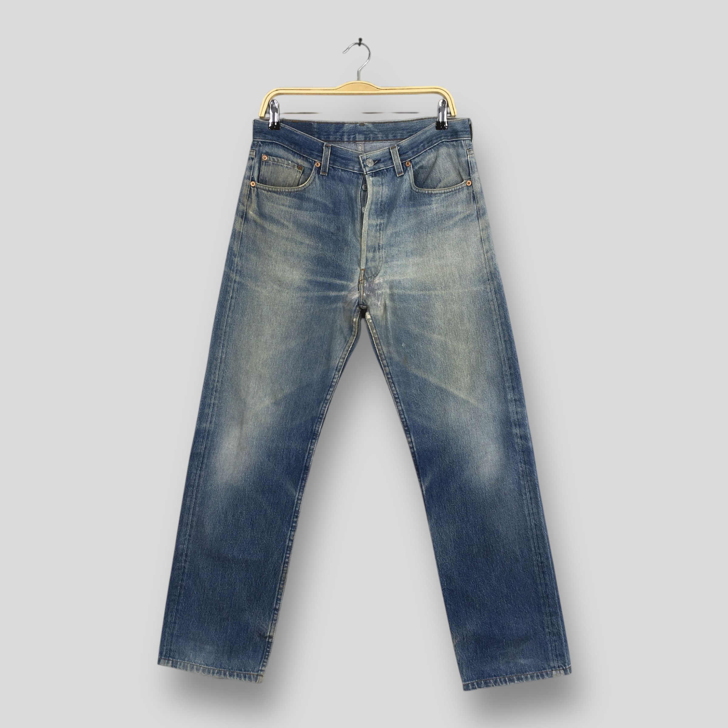 Levi's Size 31x29 Vintage 80s Levi's 501 Faded Blue Jeans S1632 Size US 31 - 1 Thumbnail