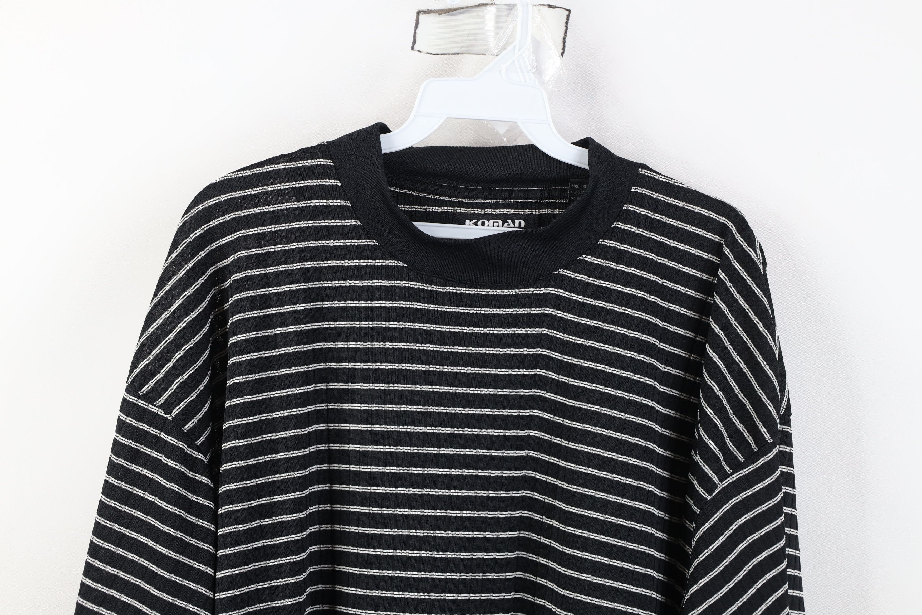 Vintage Vintage 90s Y2K Streetwear Knit Mock Neck T-Shirt Black Size US XL / EU 56 / 4 - 2 Thumbnail