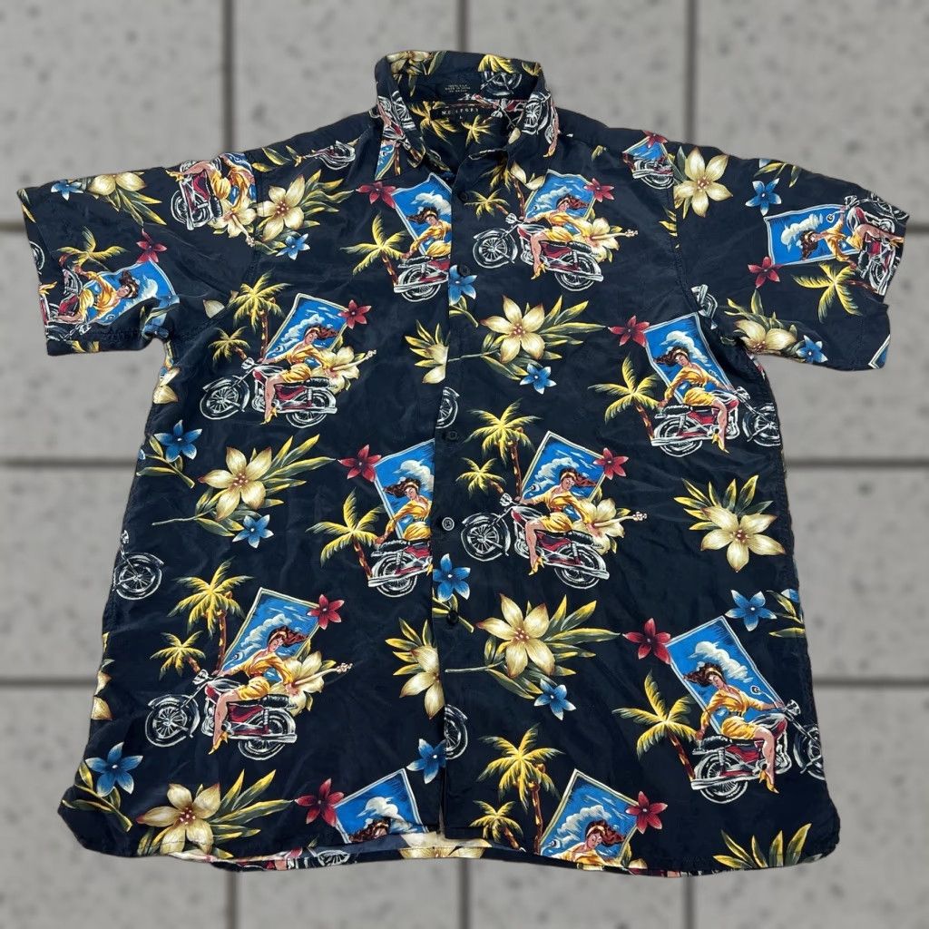ALOHAS Marc Edwards Button-Up Shirt Hawaiian Aloha All Over Print Short Sleeve Black L Men Girls? Wait. Size US L / EU 52-54 / 3 - 1 Thumbnail