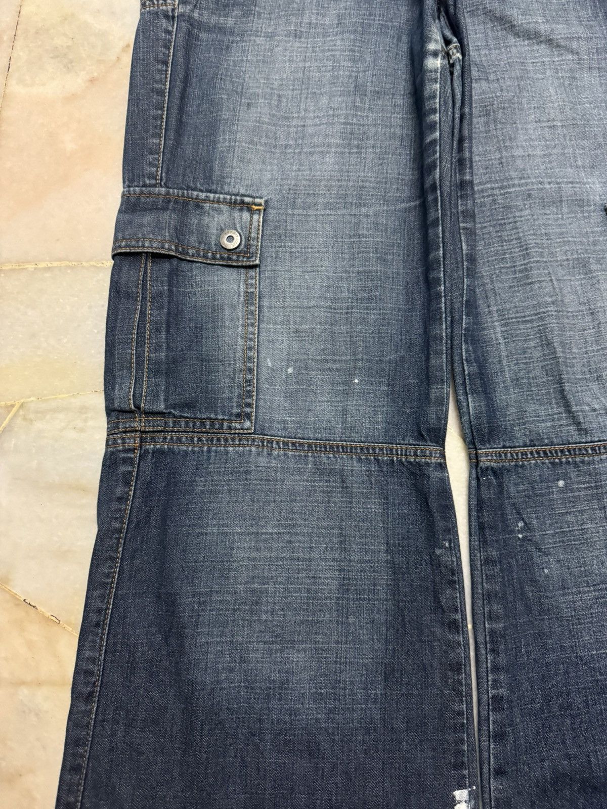 Esprit 💥BAGGY FLARE💥VINTAGE ESPRIT MUDWASH CARGO JEANS SICK DISTRES Size US 31 - 6 Thumbnail