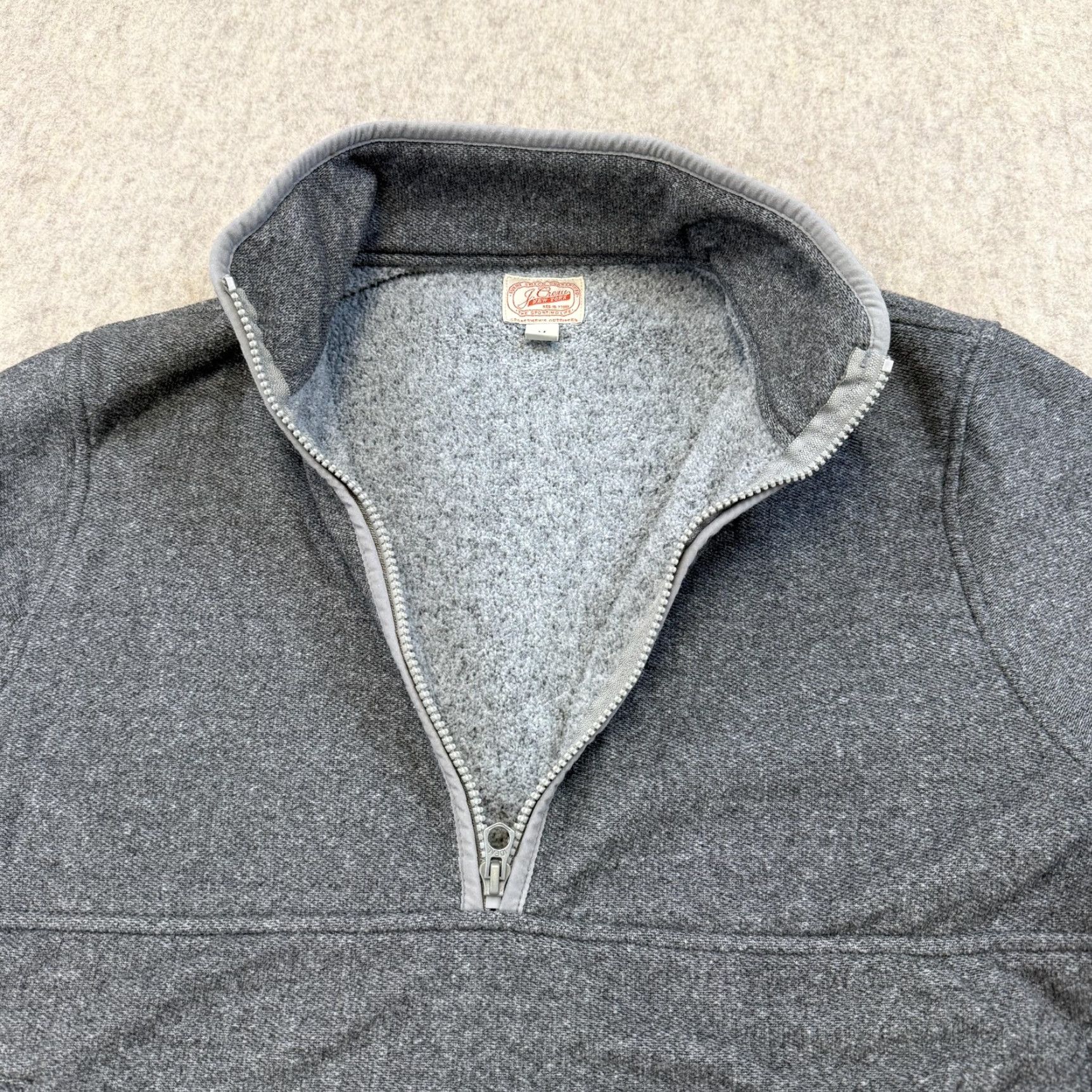 J.Crew J. Crew Sweater Mens M Gray Fleece Pullover 1/4 Zip Kangaroo Pocket Clothing Shirt? Size US M / EU 48-50 / 2 - 5 Thumbnail