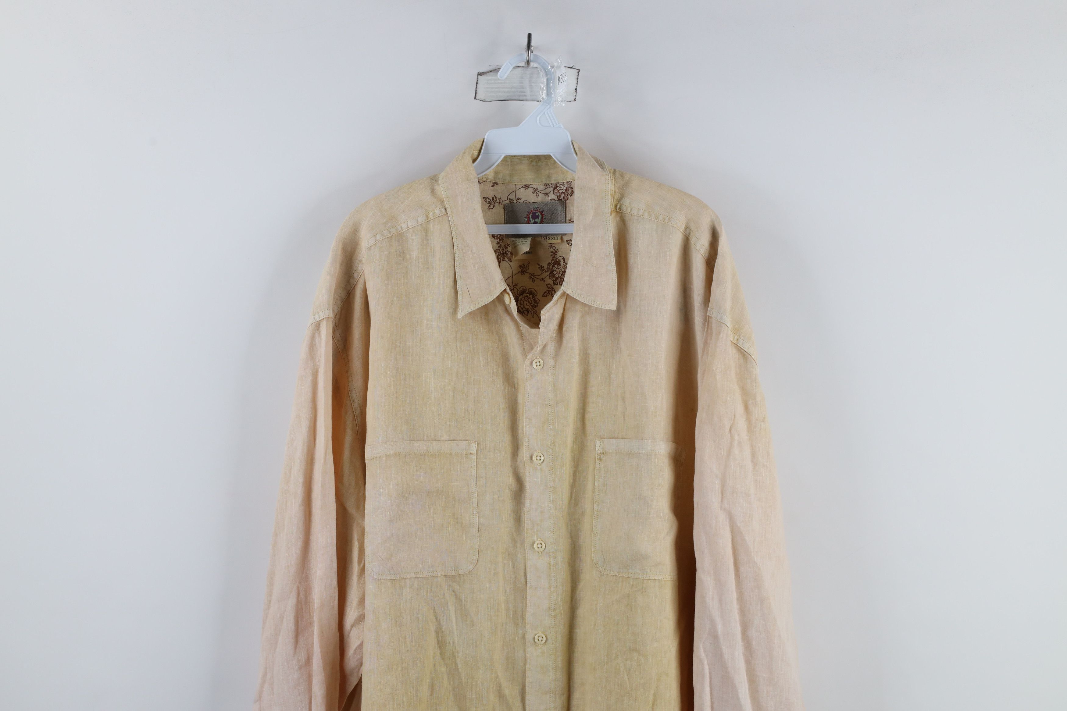 Vintage Vintage 90s Streetwear Linen Long Sleeve Button Shirt Size US XXL / EU 58 / 5 - 2 Thumbnail
