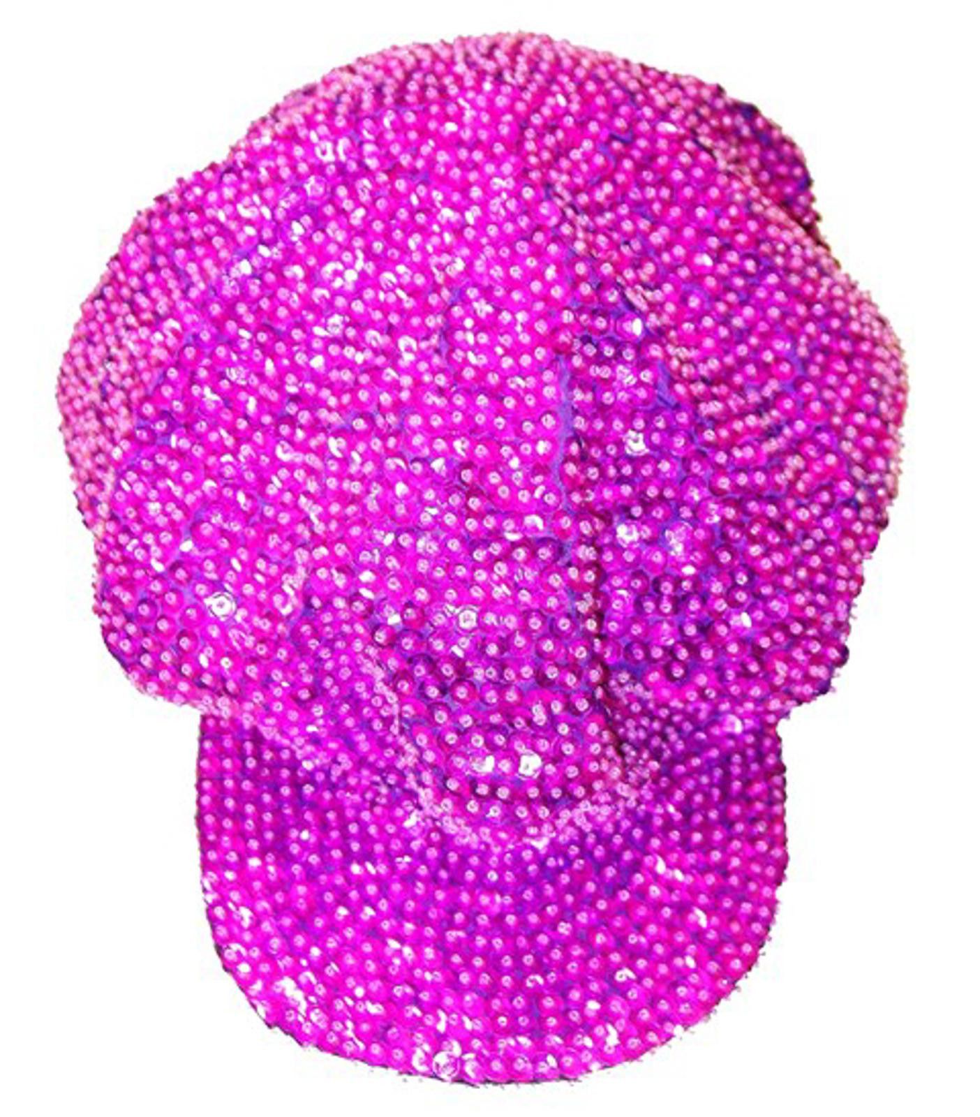 Designer Sequin Beaded Brando Cap HOT PINK FUSHIA Size ONE SIZE - 1 Preview