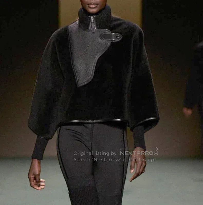 Hermes Hermes Fur and Leather Combination Cloak-like Jacket Size XXS / US 00 / IT 34 - 1 Thumbnail