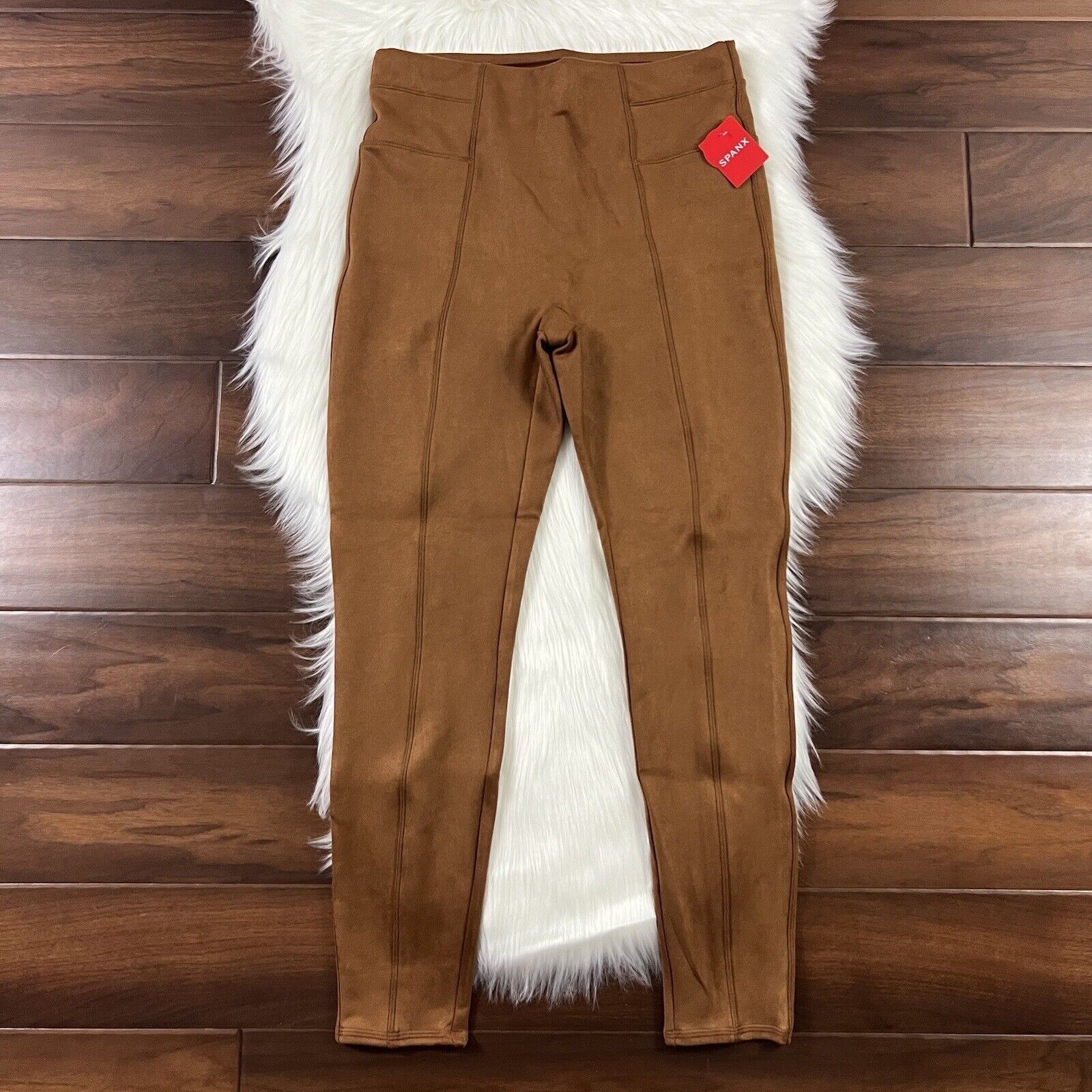 Spanx Spanx Size Large Rich Caramel Faux Suede Leggings Pants