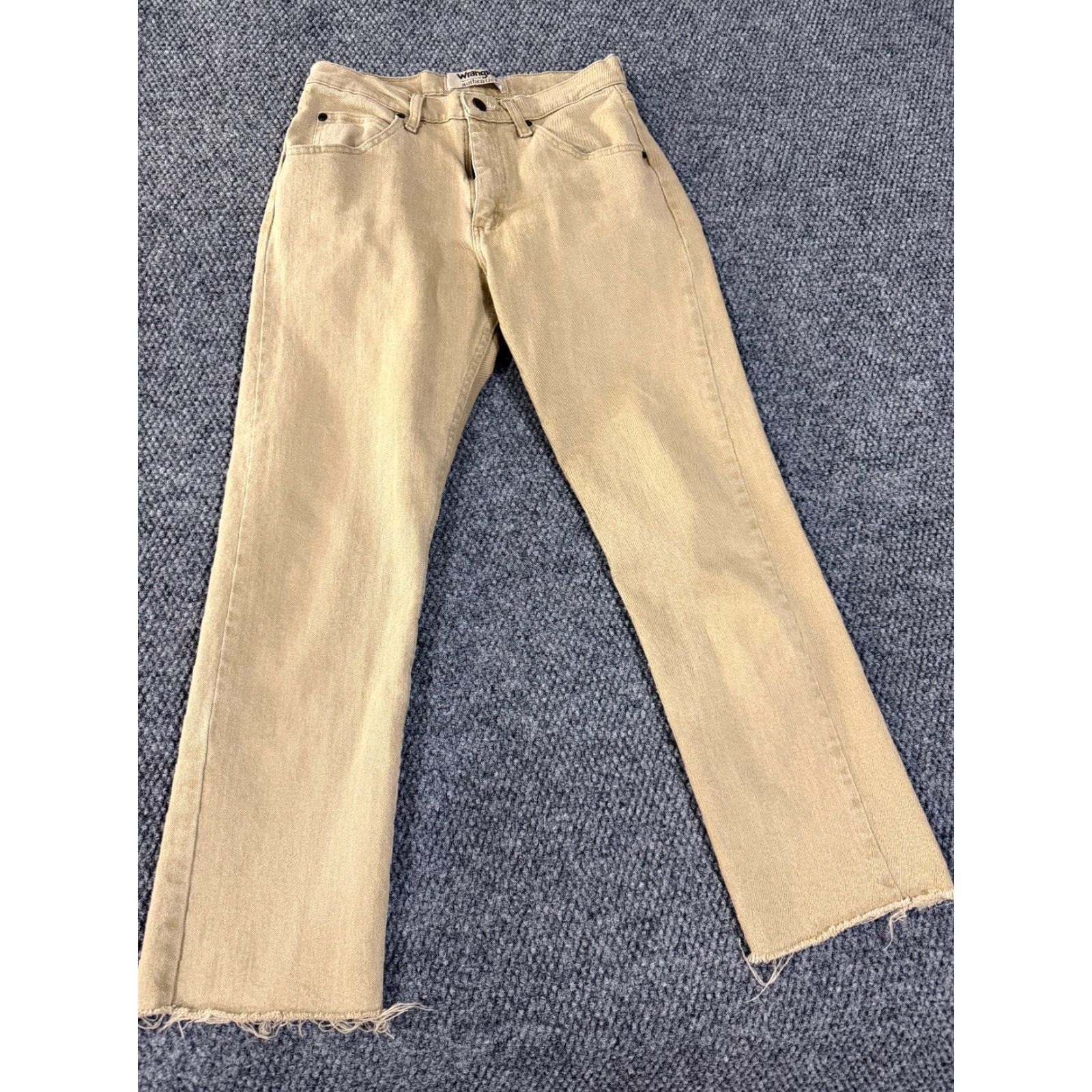 Wrangler Wrangler Jeans Mens 28x27 Beige Straight Fit Stretch Denim Authentics Size US 28 / EU 44 - 2 Thumbnail