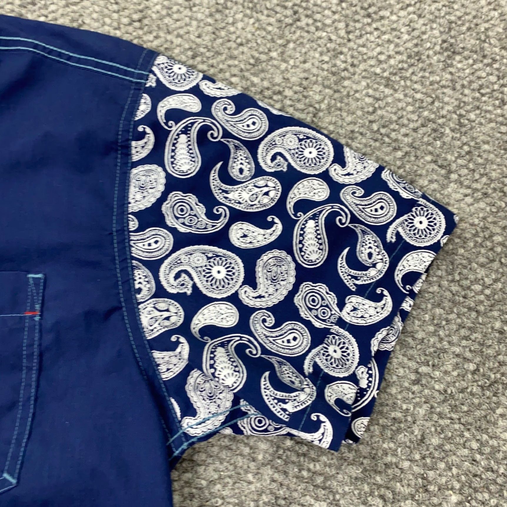 CO Drill Clothing Shirt Medium Blue Button Up Brooklyn NYC Collection Paisley Mens Regular Blue Paisley Classic Button-Up Size US M / EU 48-50 / 2 - 6 Thumbnail