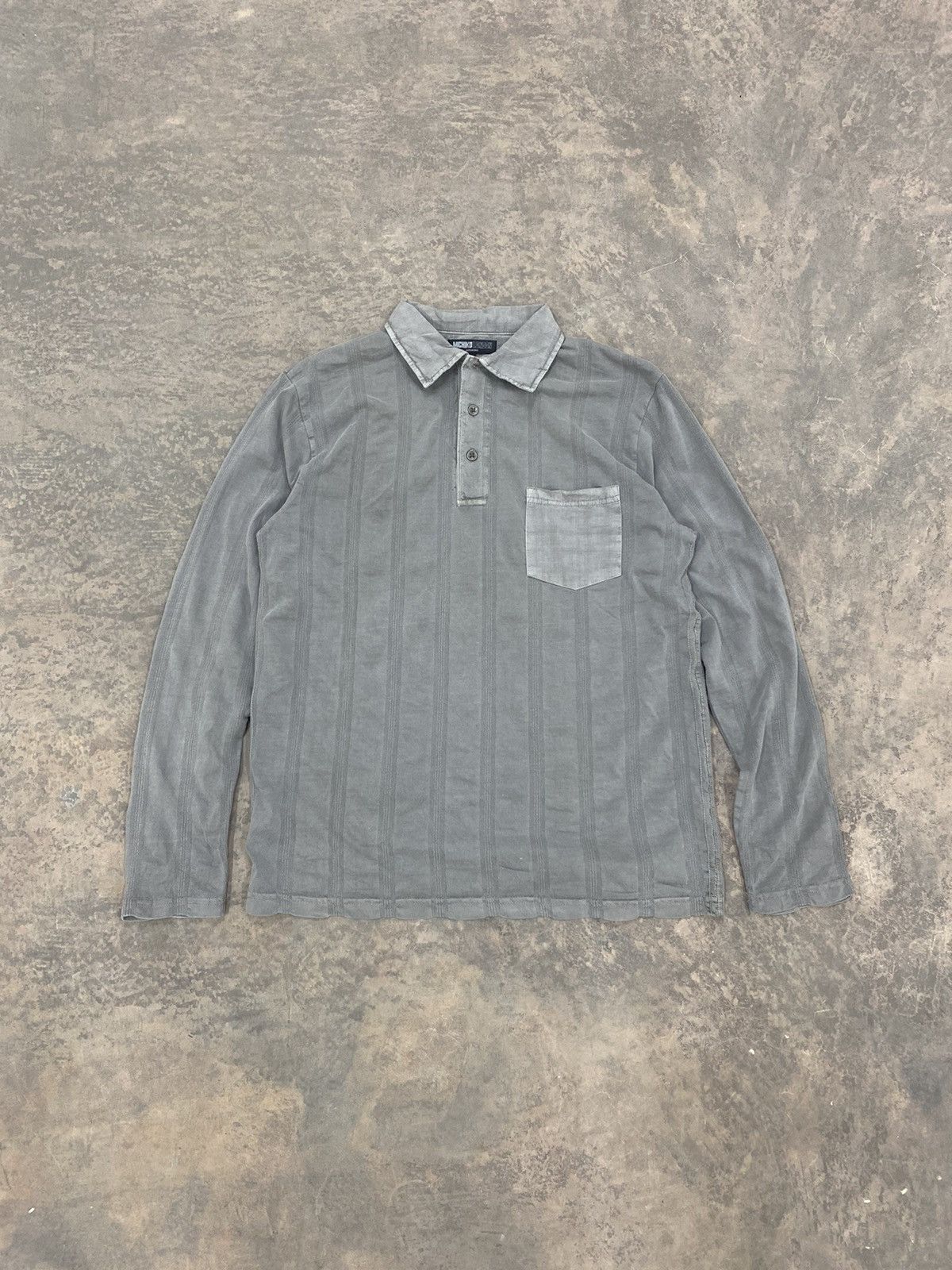 Le Grande Bleu (L.G.B.) MICHIKO LONDON WASHED GREY POLO COLLAR LS Size US M / EU 48-50 / 2 - 1 Thumbnail