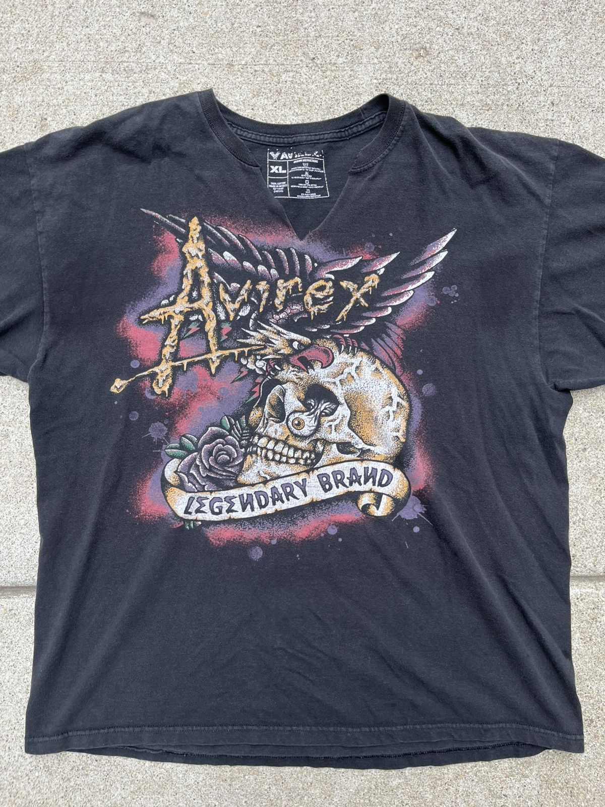 Affliction Vintage Y2K Avirex Affliction Skull Graphic Tee Size US XL / EU 56 / 4 - 2 Thumbnail