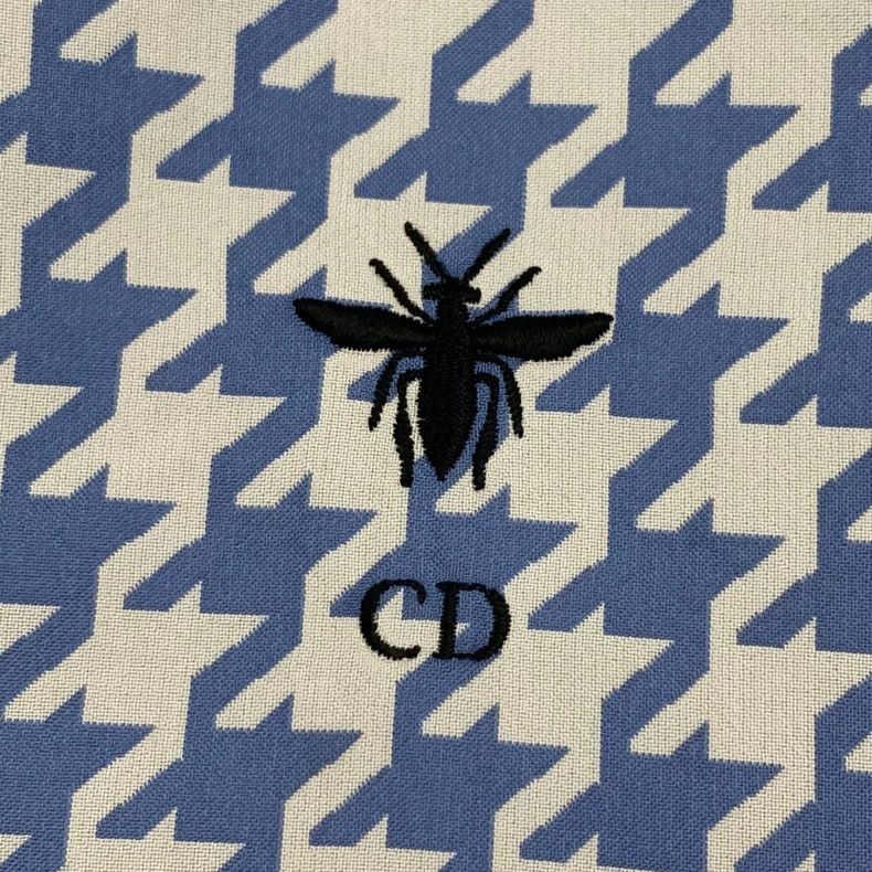 Dior Dior Blue checkered bee embroidery hooded drawstring zipper Size M / US 6-8 / IT 42-44 - 6 Thumbnail