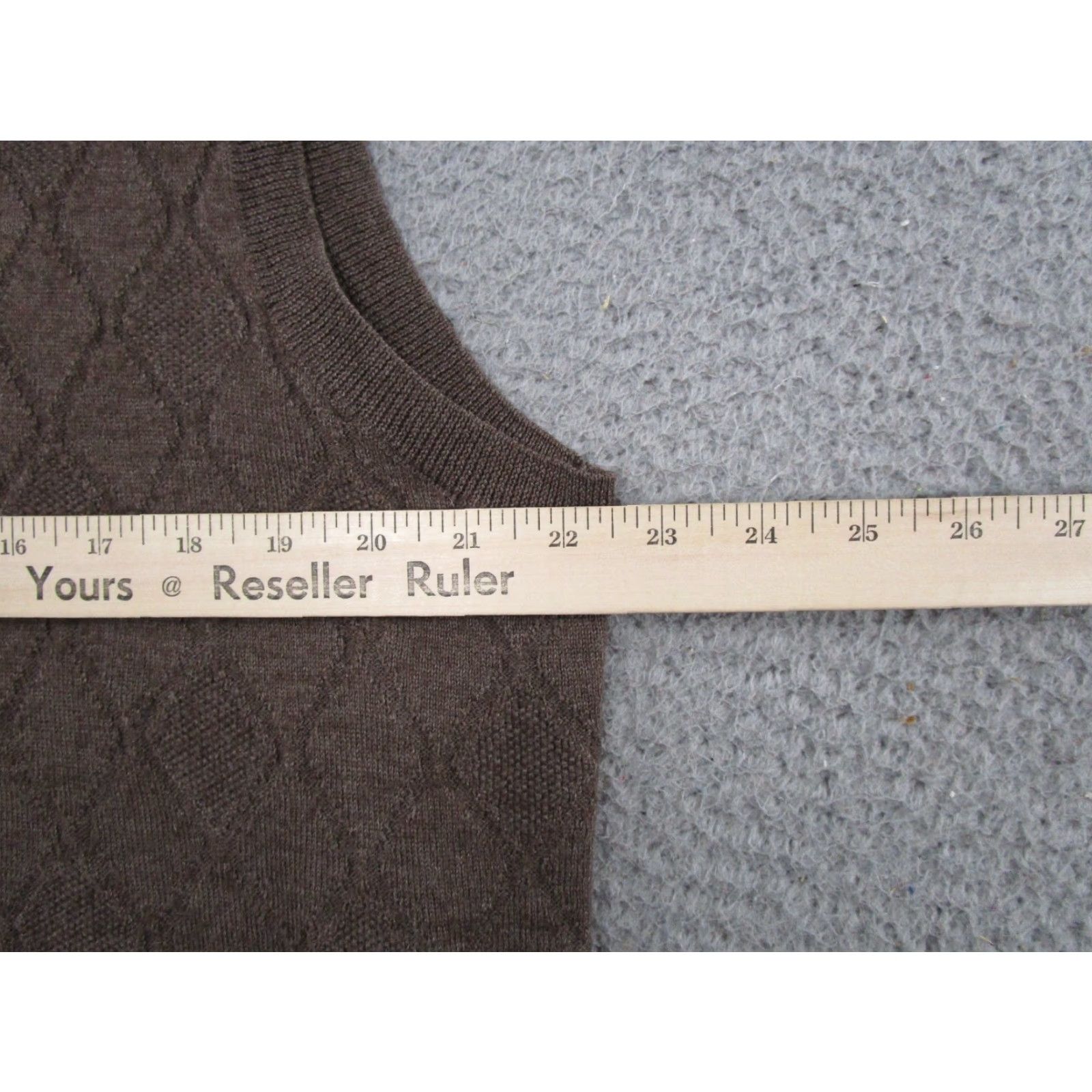 Club Room VEST Club Room Men's XL Knit Merino Wool Blend Brown Argyle Diamond Golf Grandpa Sleeveless V-Neck Casual Winter Spring Fall Size US XL / EU 56 / 4 - 5 Thumbnail