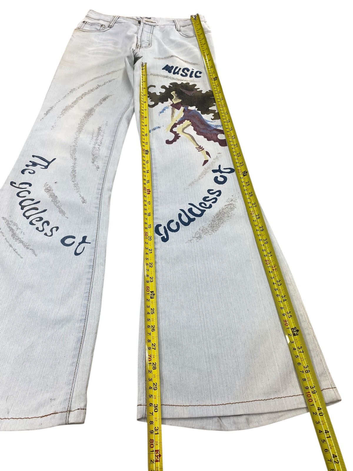 Japanese Brand Japanese Brand Hand Painted Style Flare Jeans Size US 26 / EU 42 - 7 Thumbnail