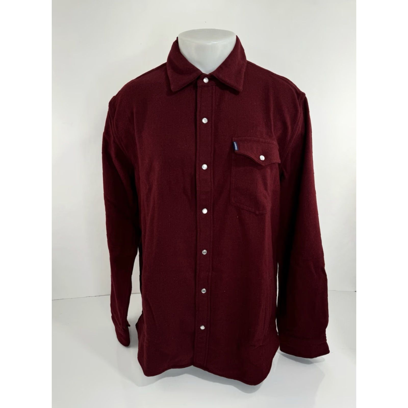 Vintage CRIQUET Austin Wool Pearl Snap Shacket 3 Pocket Ranch Shirt Jacket XL Maroon Mens Size US XL / EU 56 / 4 - 2 Thumbnail
