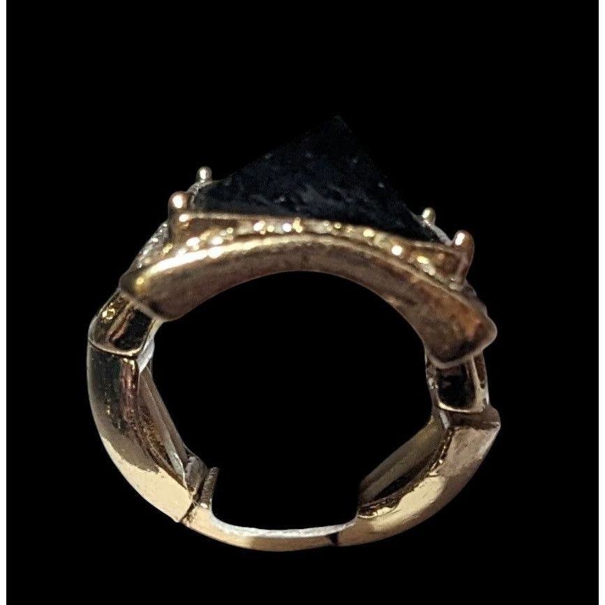 Other Art Deco Style Glam Black And Gold Stretch Statement Ring Si Size ONE SIZE - 12 Thumbnail