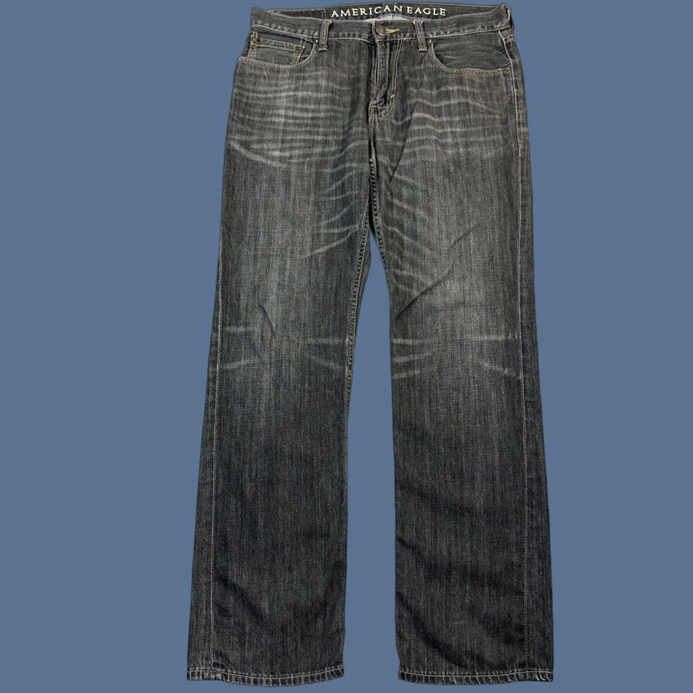 American Eagle Outfitters VINTAGE American Eagle Jeans Mens 32x32 34x32 Charcoal Wash Slim Straight Casual Whisker Size US 32 / EU 48 - 1 Thumbnail