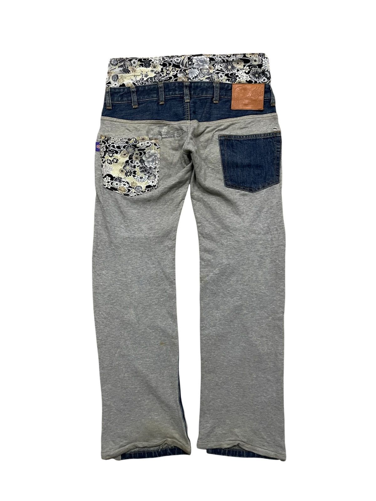 Karakuri Tamashii 90s CHIGIRI DOUBLE WAIST RARE COTTON/DENIM JEANS Size US 31 - 3 Thumbnail