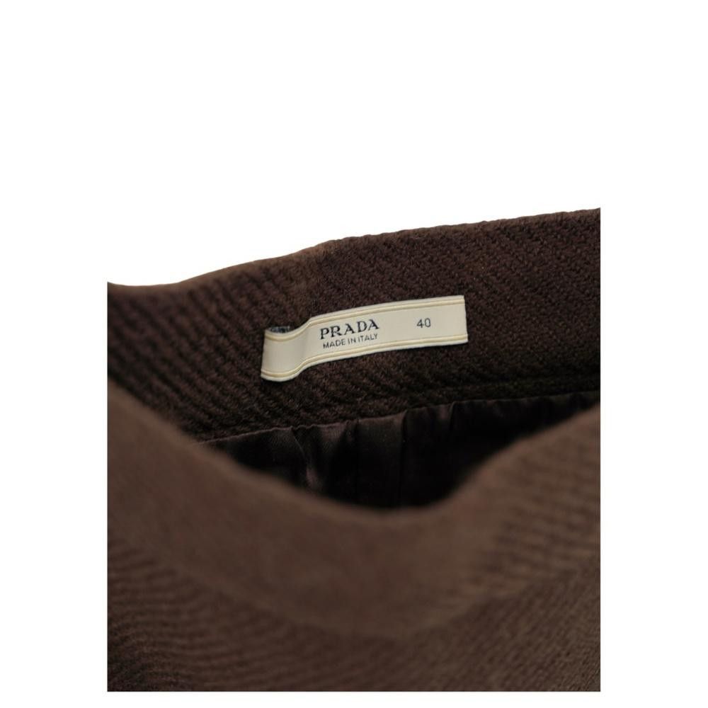 Prada Prada Brown Wool Midi Skirt Size M Size 32" / US 10 / IT 46 - 4 Thumbnail