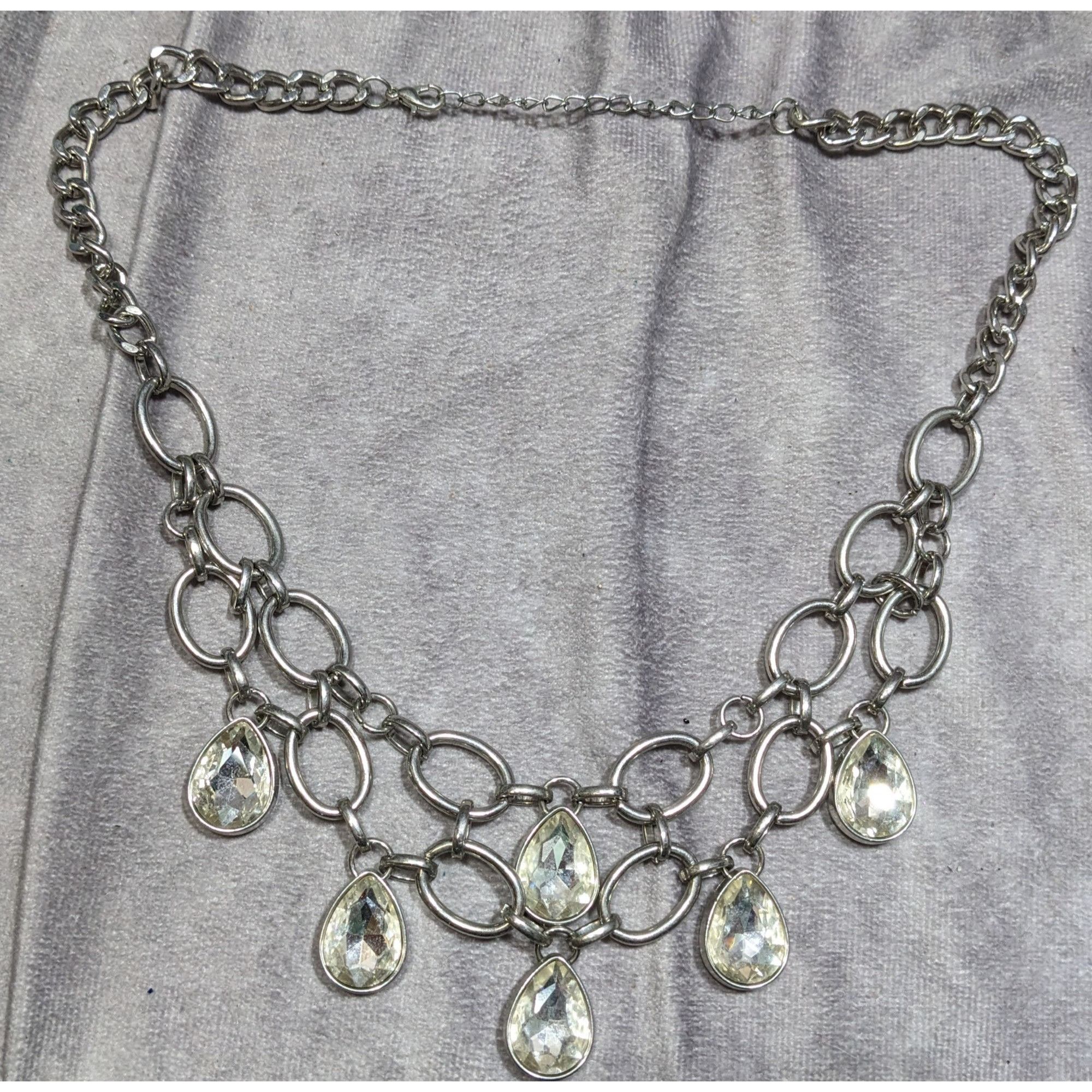 Other Paparazzi Silver Chain Necklace With Teardrop Crystal Pendan Size ONE SIZE - 5 Thumbnail
