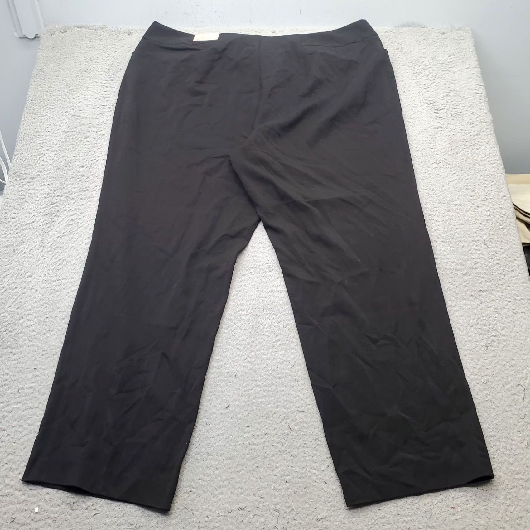 Vintage Lane Bryant Pants Womens 24 Black Stretch Career High Waisted Straight Pant Size 42" / US 20 - 2 Thumbnail