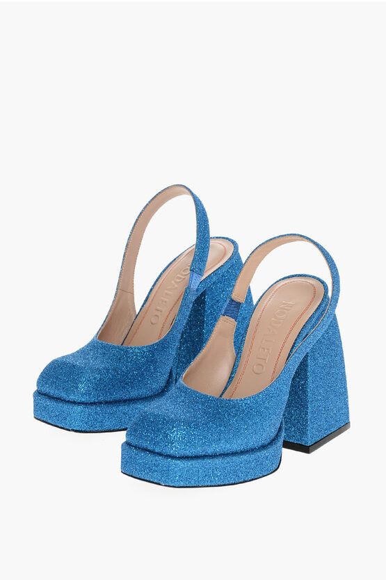 Glittered Slingbacks with Chunky Heel 12cm