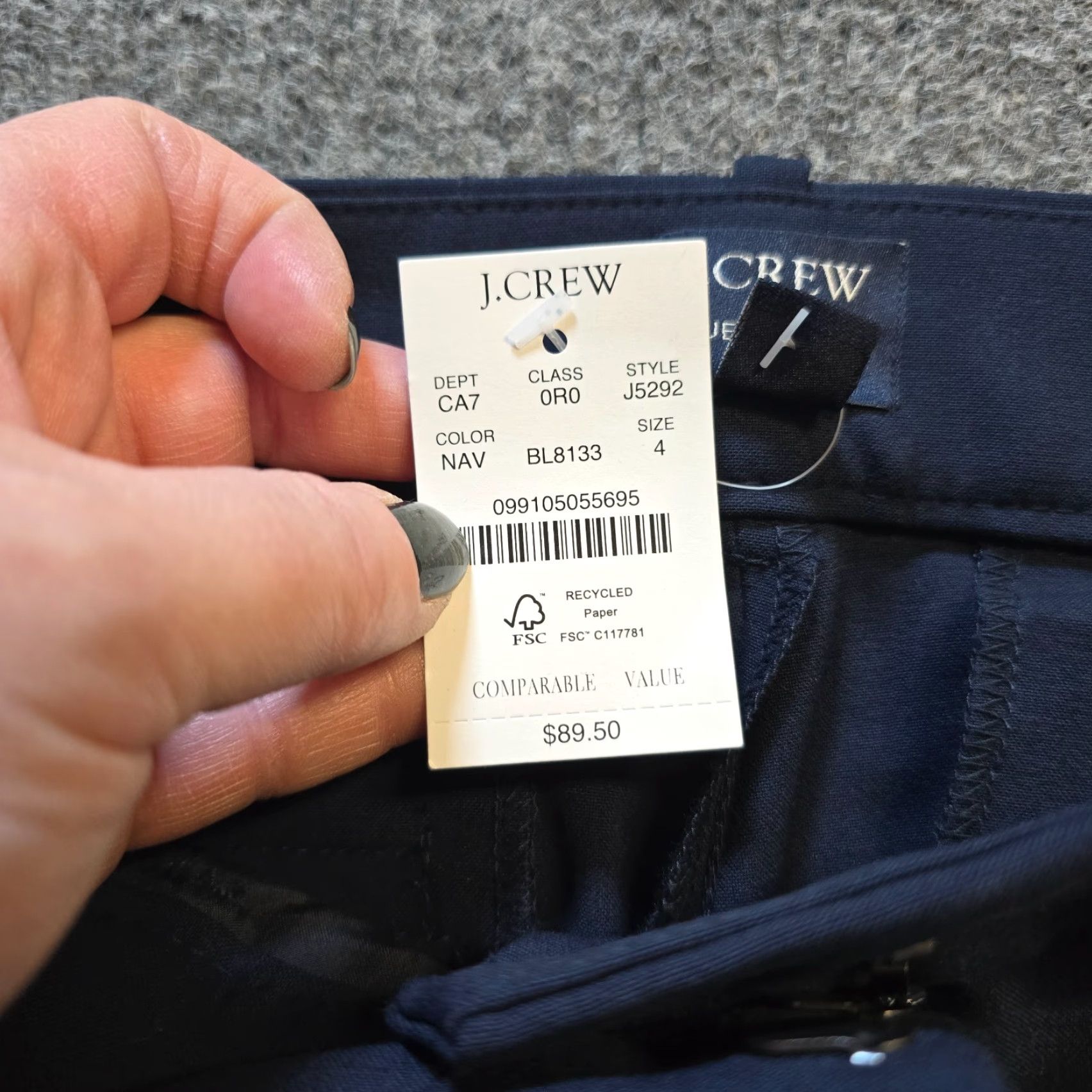 J.Crew J.CREW Pants Women Size 4 Blue Ruby Tapered Flat Front Career Casual Capsule Pants Regular Inseam 27 in Navy Blue? Size 27" / US 4 / IT 40 - 5 Thumbnail
