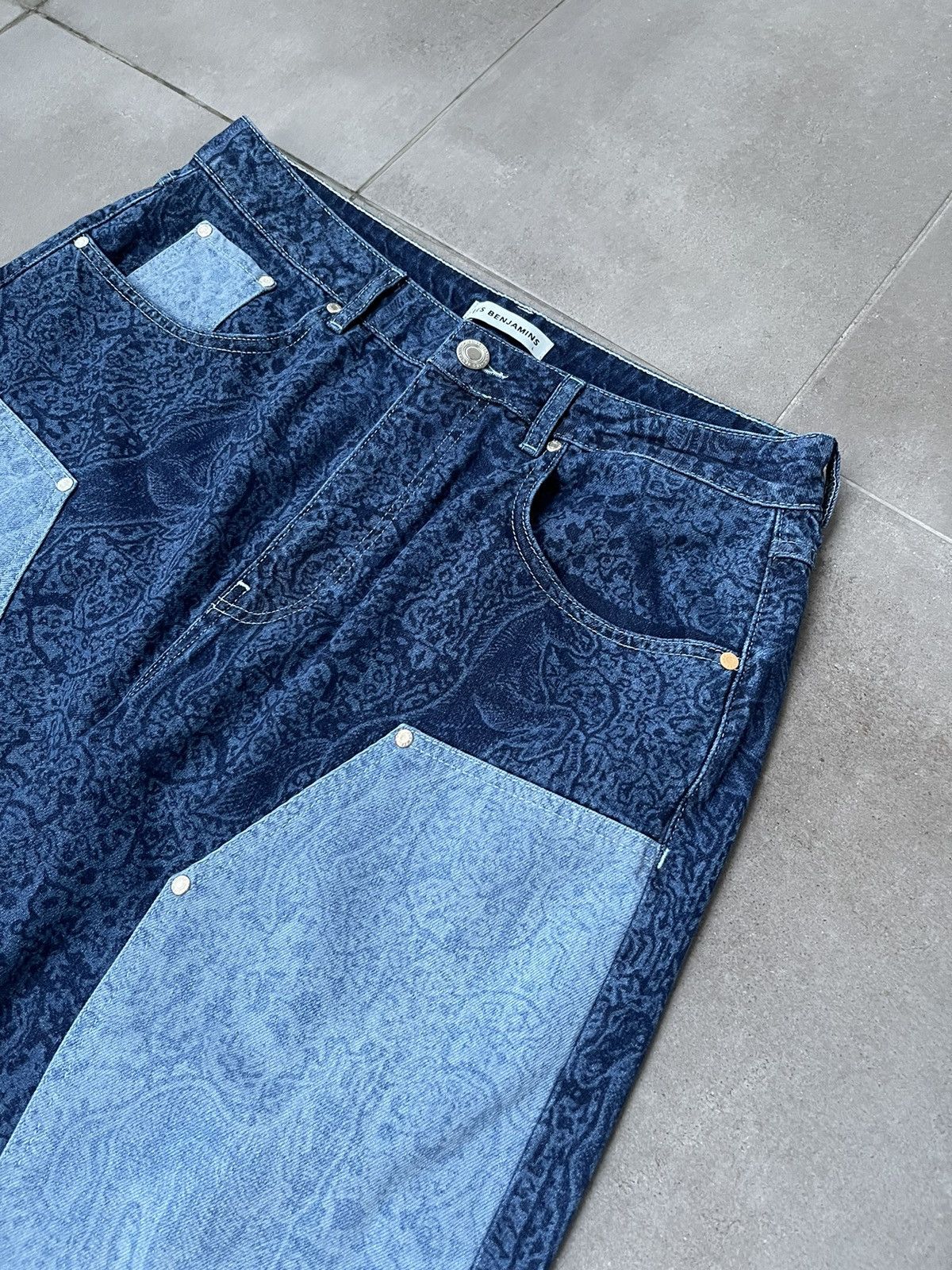 Les Benjamins !DS! SS23 Les Benjamins Horse Paisley Navy Denim Pants Size US 34 / EU 50 - 11 Thumbnail