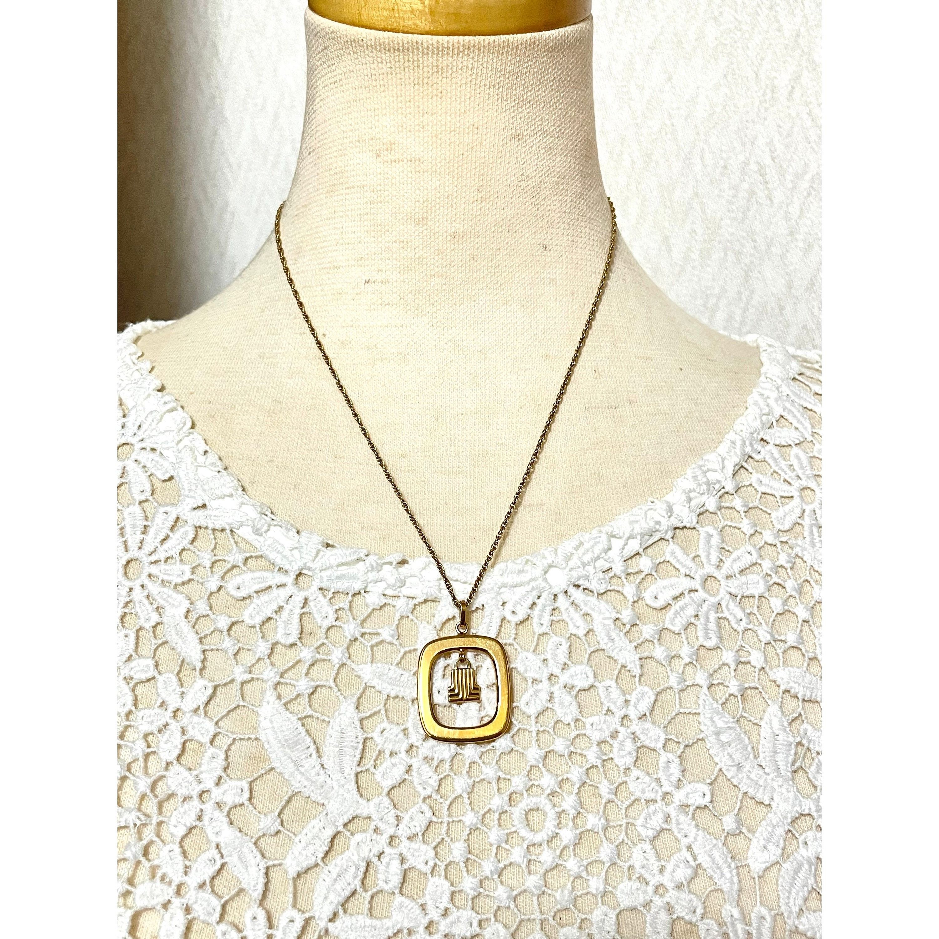 Lanvin Vintage LANVIN golden skinny chain necklace with square top Size ONE SIZE - 2 Thumbnail