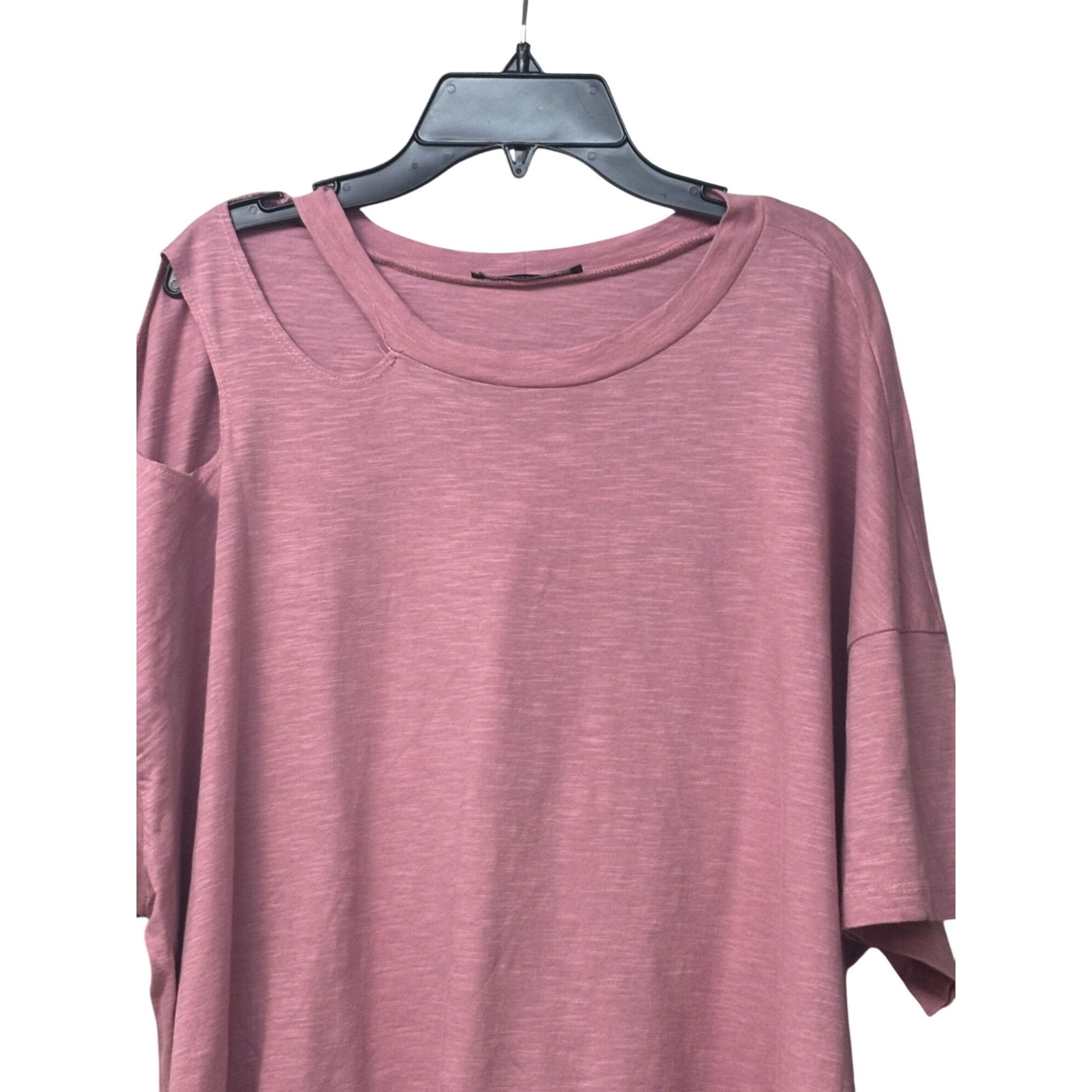 Other Black Tape Trendy Plus Size Cutout T-Shirt Antique Pink, Sz. Size ONE SIZE - 3 Thumbnail