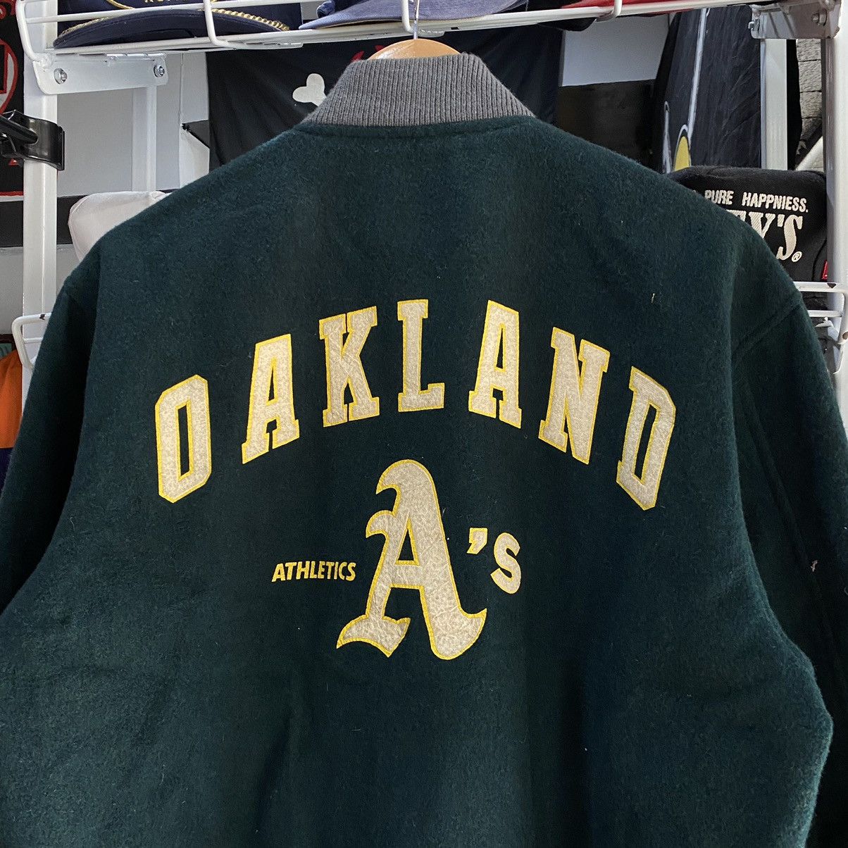 MLB Oakland Athletics A’s Vintage 90s MLB Varsity Jacket LL Size US XL / EU 56 / 4 - 4 Thumbnail