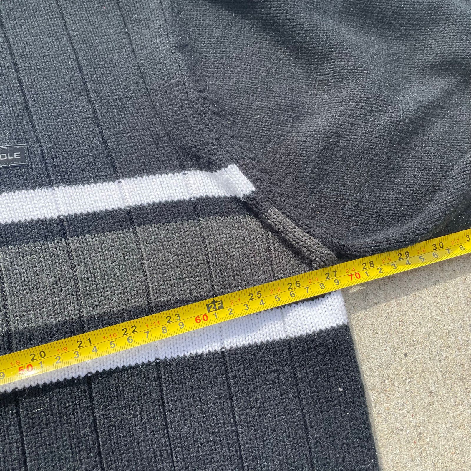 Southpole Southpole Quarter Zip Sweater Y2K Striped Pullover Black XXL Size US XXL / EU 58 / 5 - 4 Thumbnail