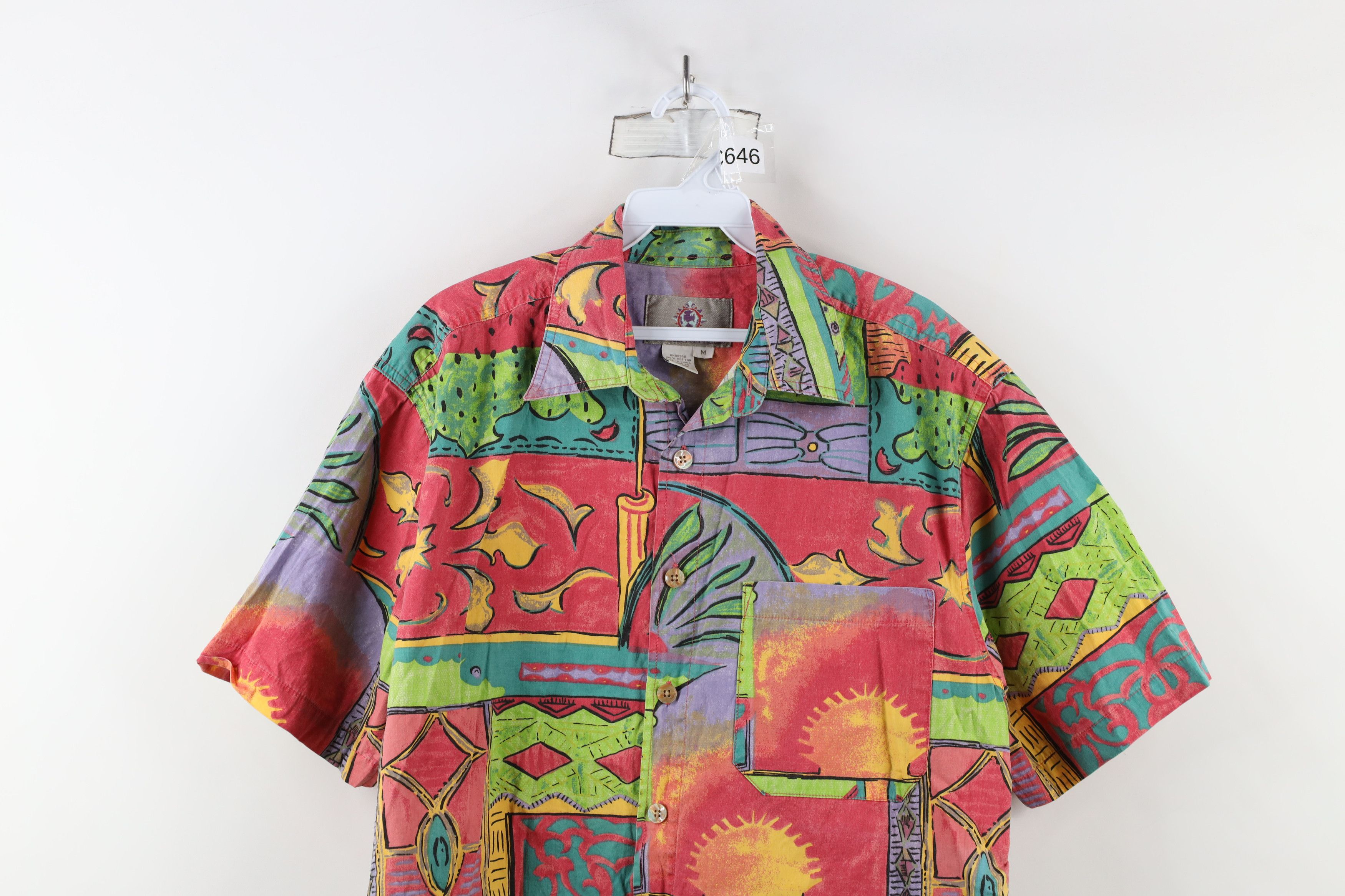 Vintage Vintage 90s Streetwear Rainbow Abstract Collared Shirt Size US M / EU 48-50 / 2 - 2 Thumbnail