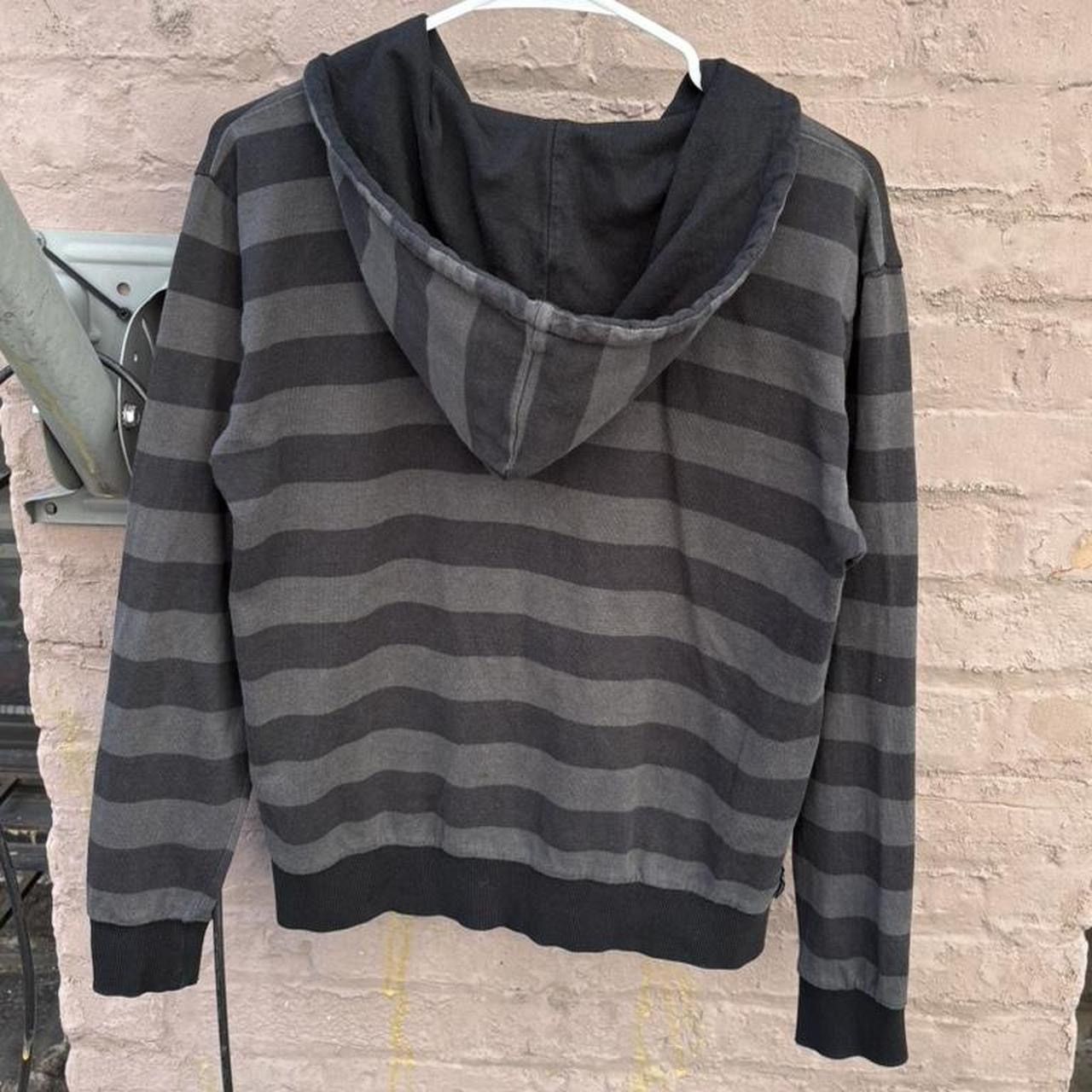 Bounty Hunter Bounty Hunter Black and Grey Striped Zip Hooded Sweatshirt Size US S / EU 44-46 / 1 - 2 Thumbnail