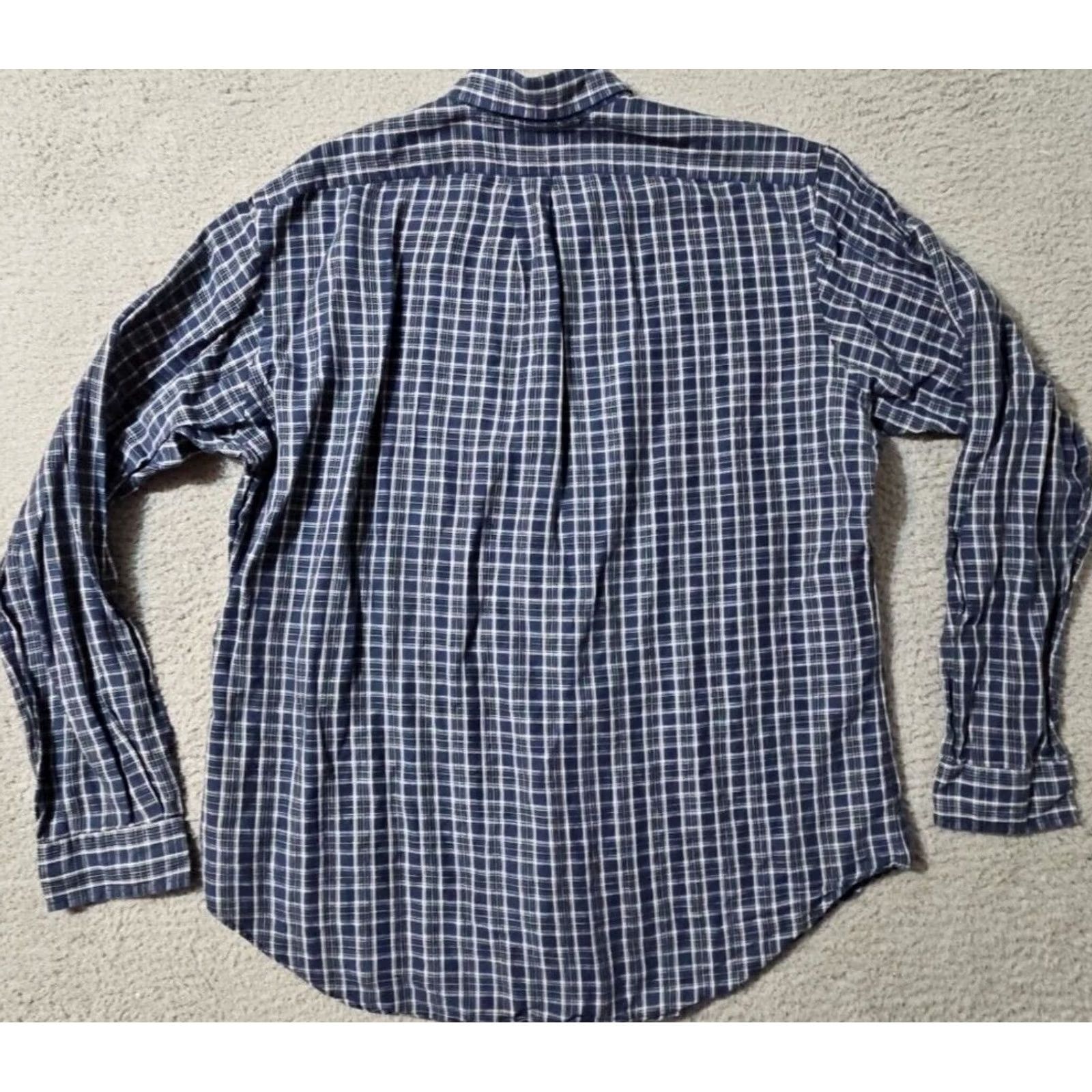 Polo Ralph Lauren Polo Ralph Lauren Blue Cotton Linen Blend Classic Fit Logo L/S Shirt Sz XL Mens Size US XL / EU 56 / 4 - 2 Thumbnail