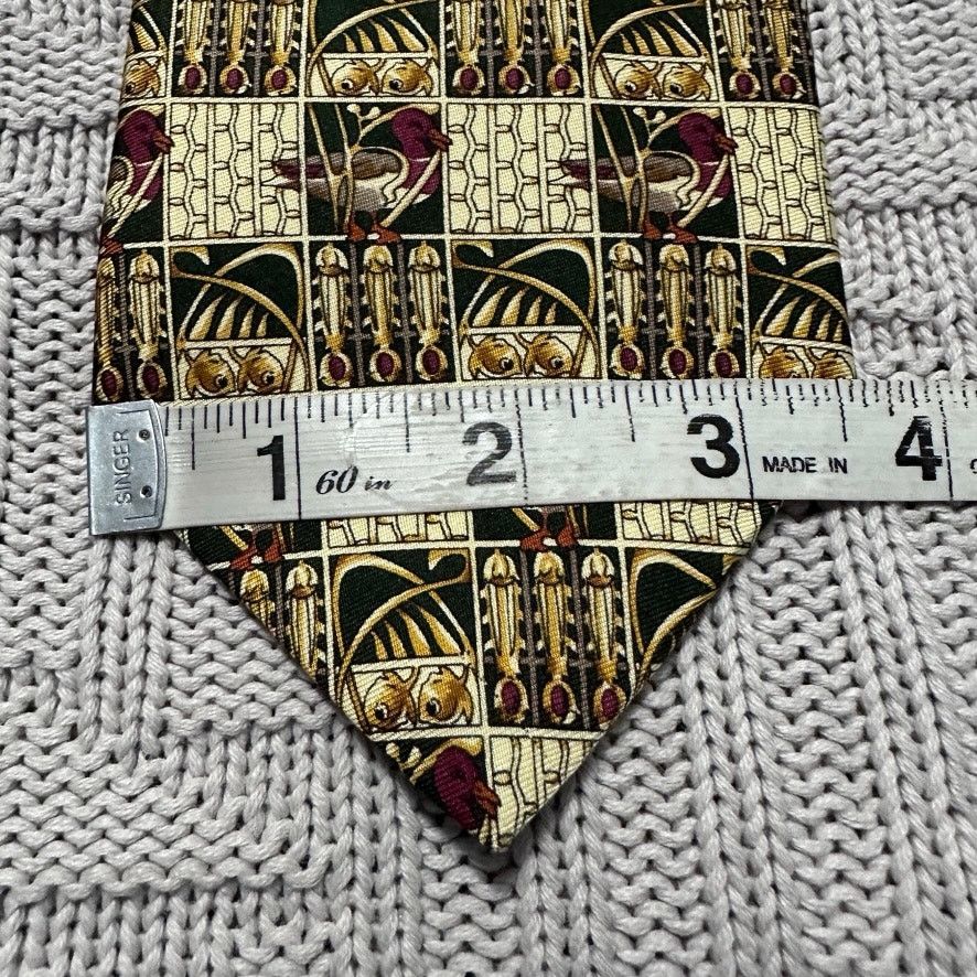 Kieselstein-Cord Kieselstein-Cord gold duck print silk tie Size ONE SIZE - 6 Thumbnail