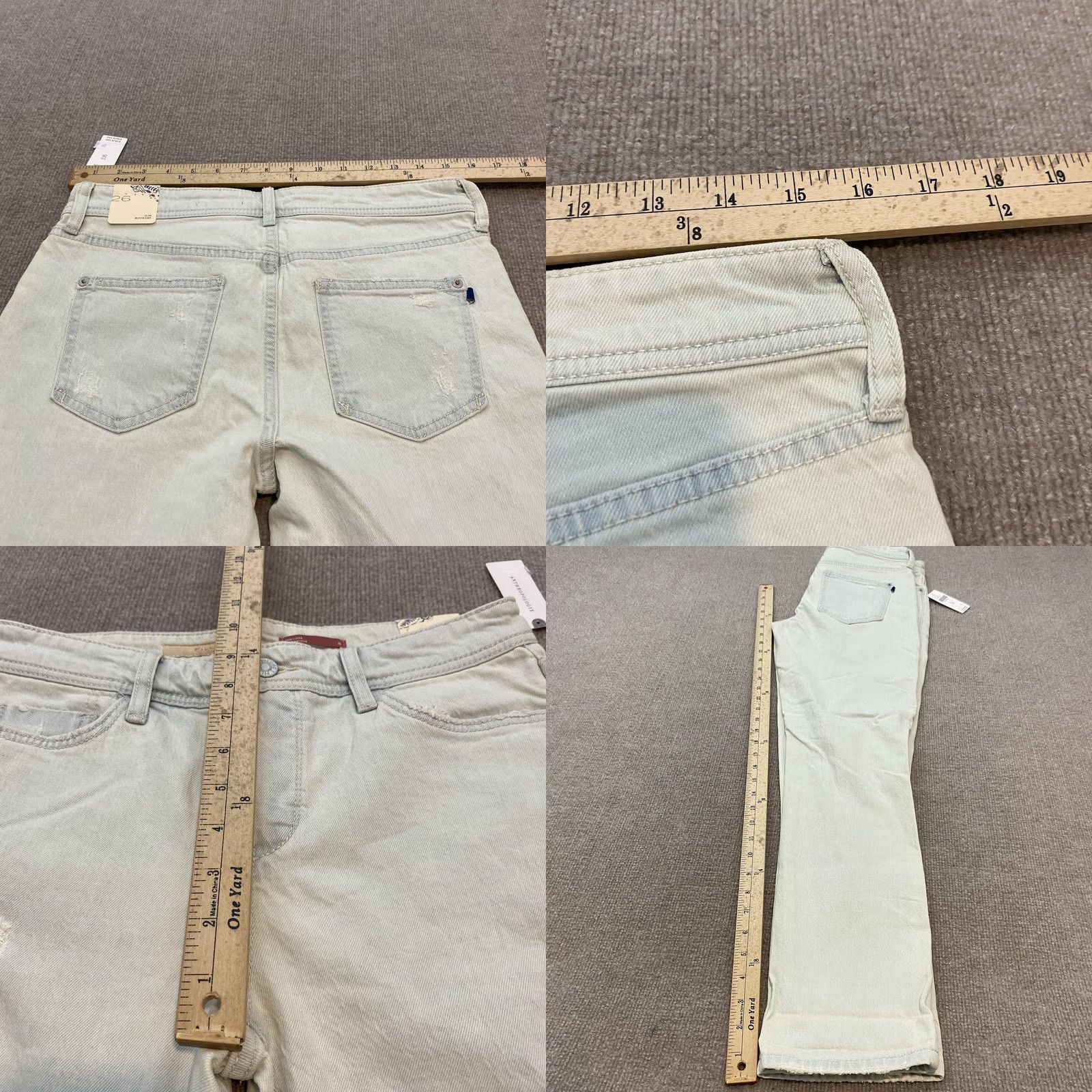 Vintage Pilcro Jeans Womens 26 Blue Slim Boyfriend Distressed Boho Stretch Fits 31x30 Size 26" / US 2 / IT 38 - 8 Thumbnail