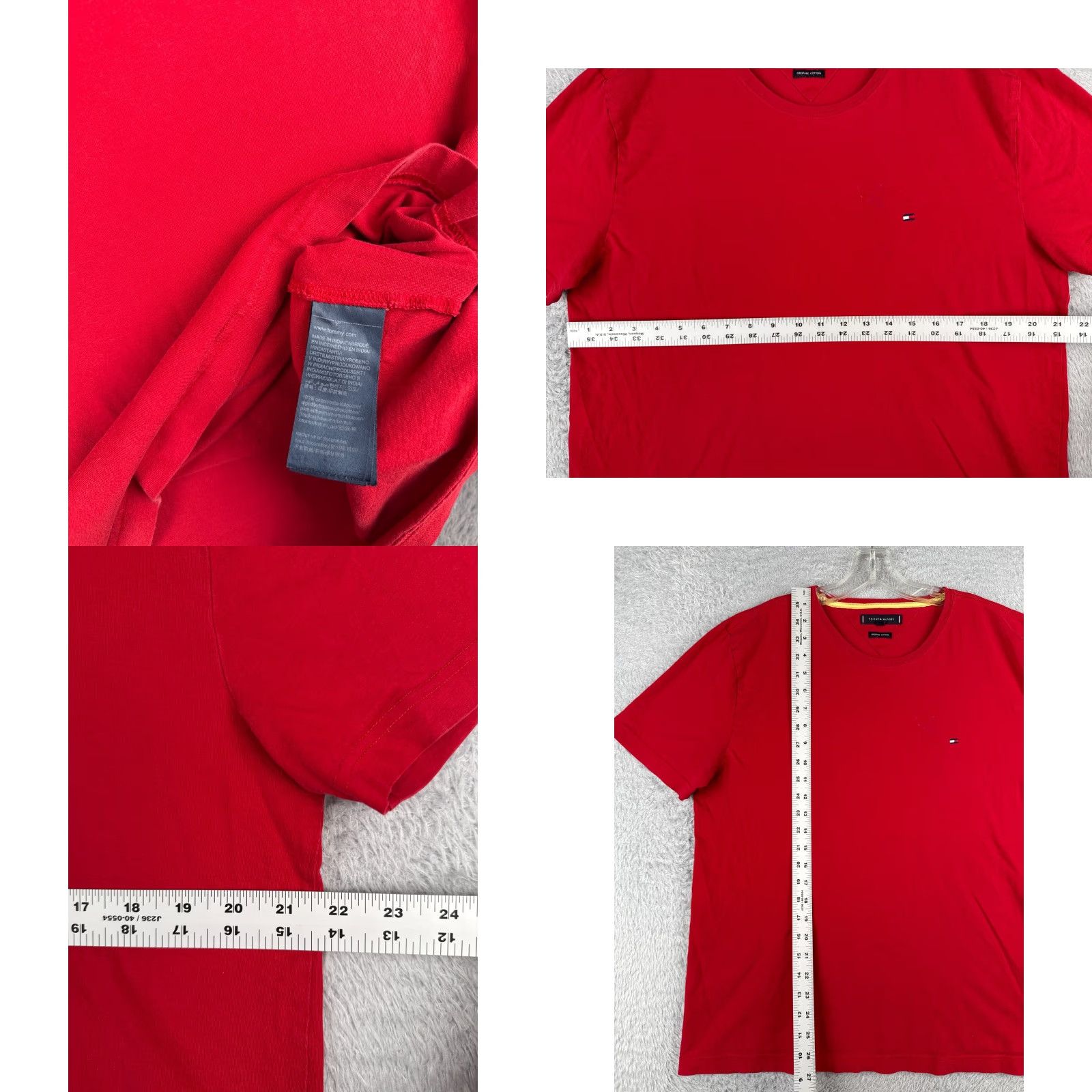 Tommy Hilfiger Tommy Hilfiger Women's T-Shirt 2XL Red Short Sleeve Crew Neck Cotton Logo Basic All Seasons Size XXL / US 16-18 / IT 52-54 - 8 Thumbnail