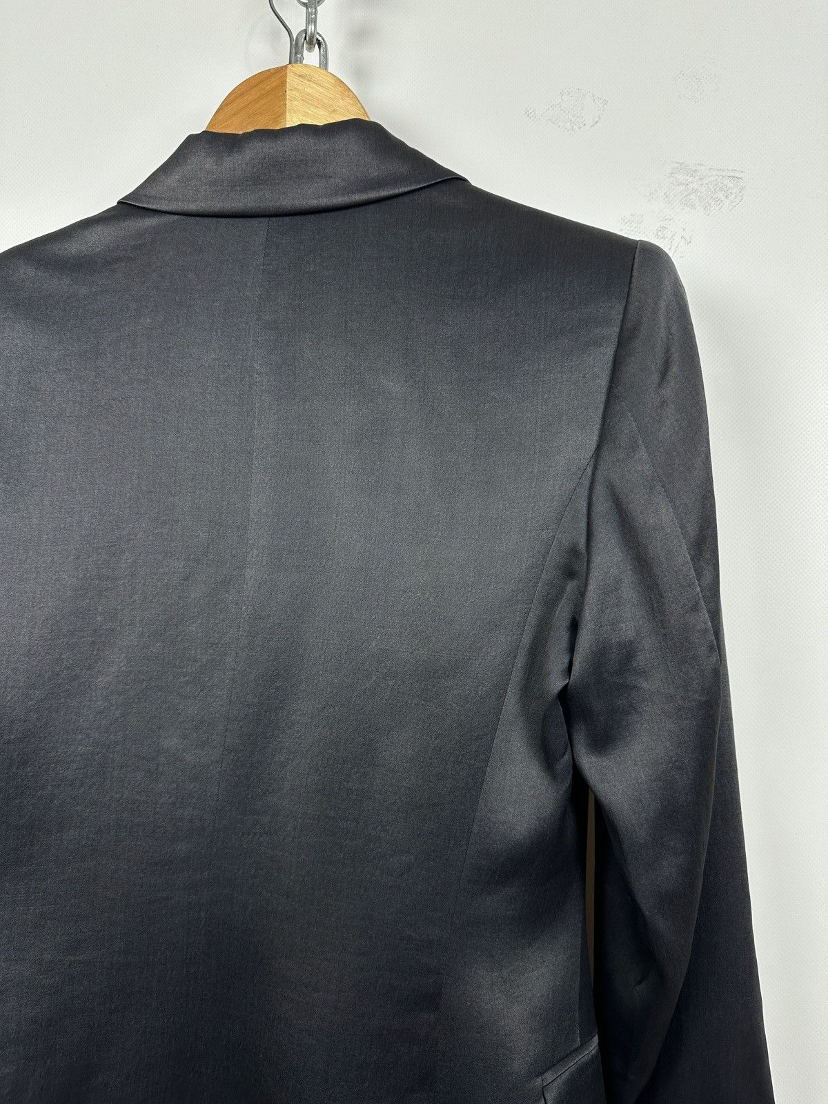 Jil Sander 90-00s Vintage Jil Sander Gray Silk Double Breasted Blazer Size XS / US 0-2 / IT 36-38 - 17 Thumbnail