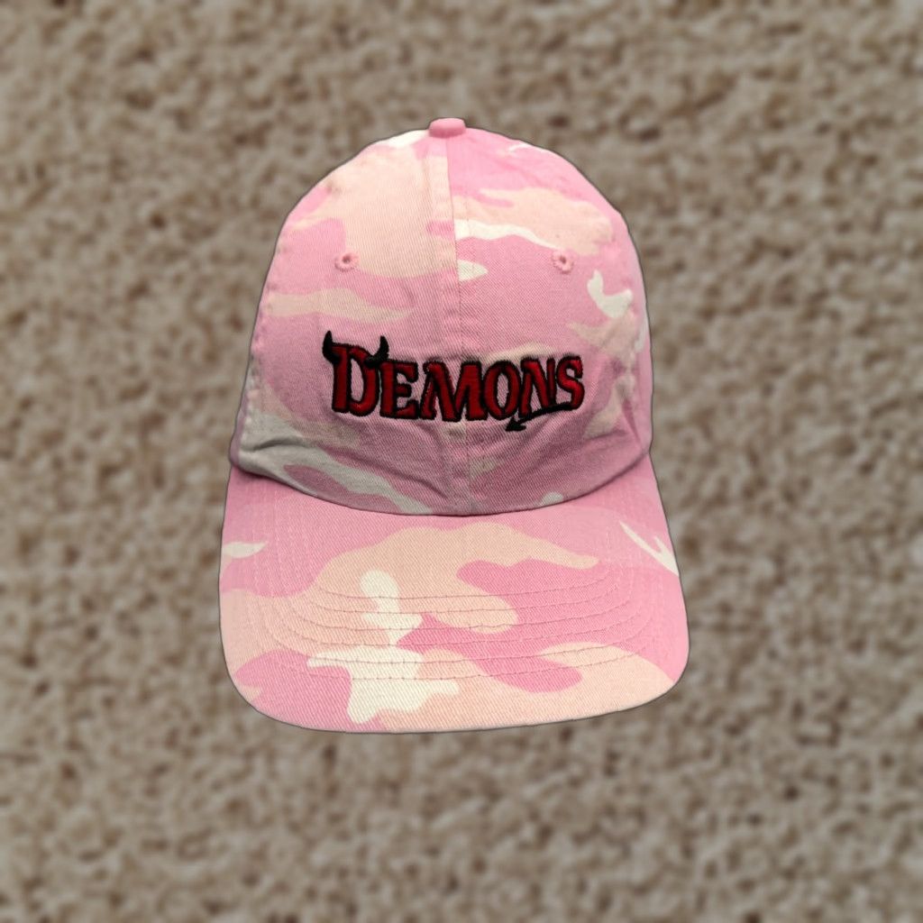 Port Authority Port Authority Demons Hat Cap Strap Back Womens One Size Pink Camouflage Twill Baseball Cap Adjustable Lightweight Outdoor Casual Size ONE SIZE - 1 Thumbnail