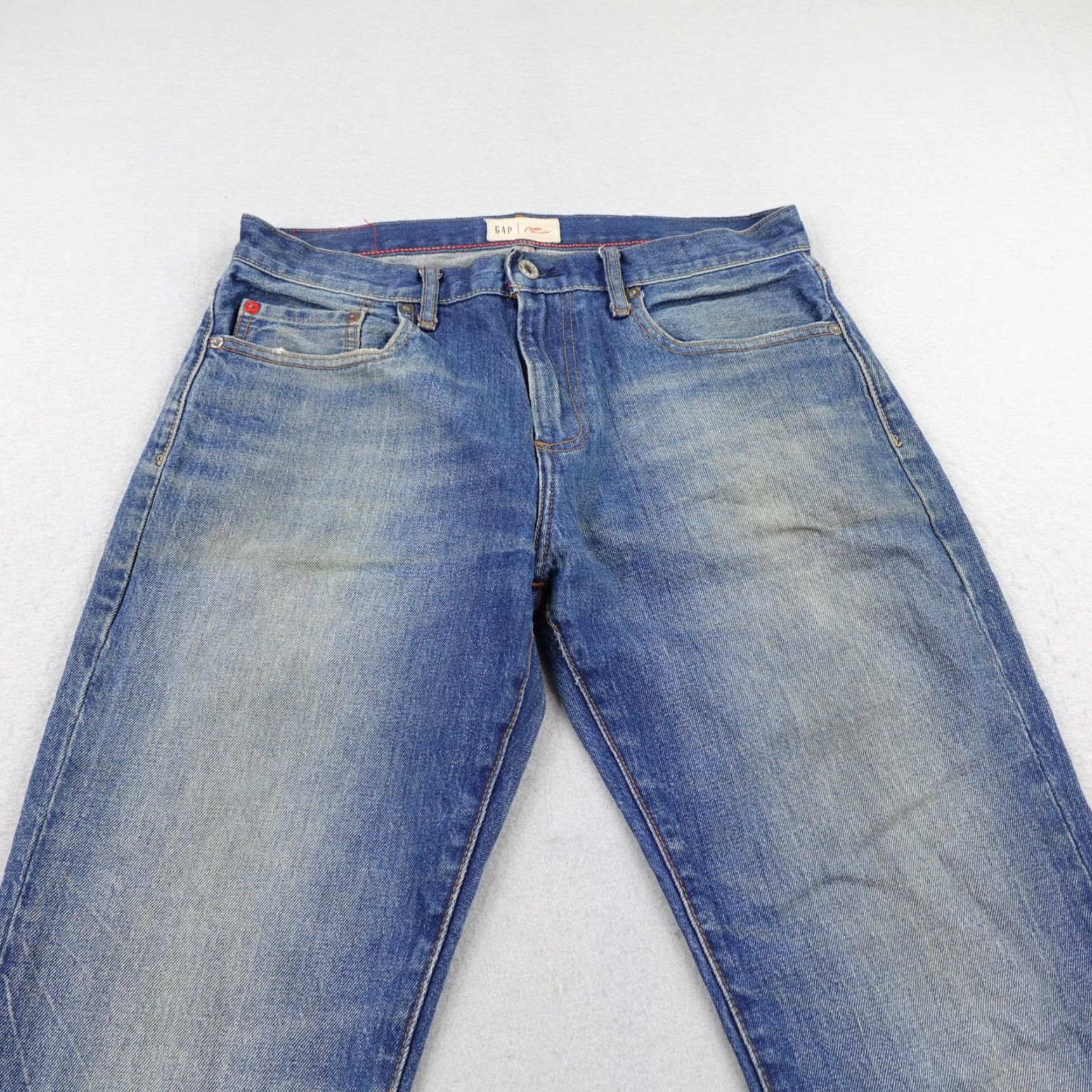 Gap GAP Jeans Mens Slim Fit Straight 30x32 Blue Cone Denim Faded Flex Size US 30 / EU 46 - 2 Thumbnail