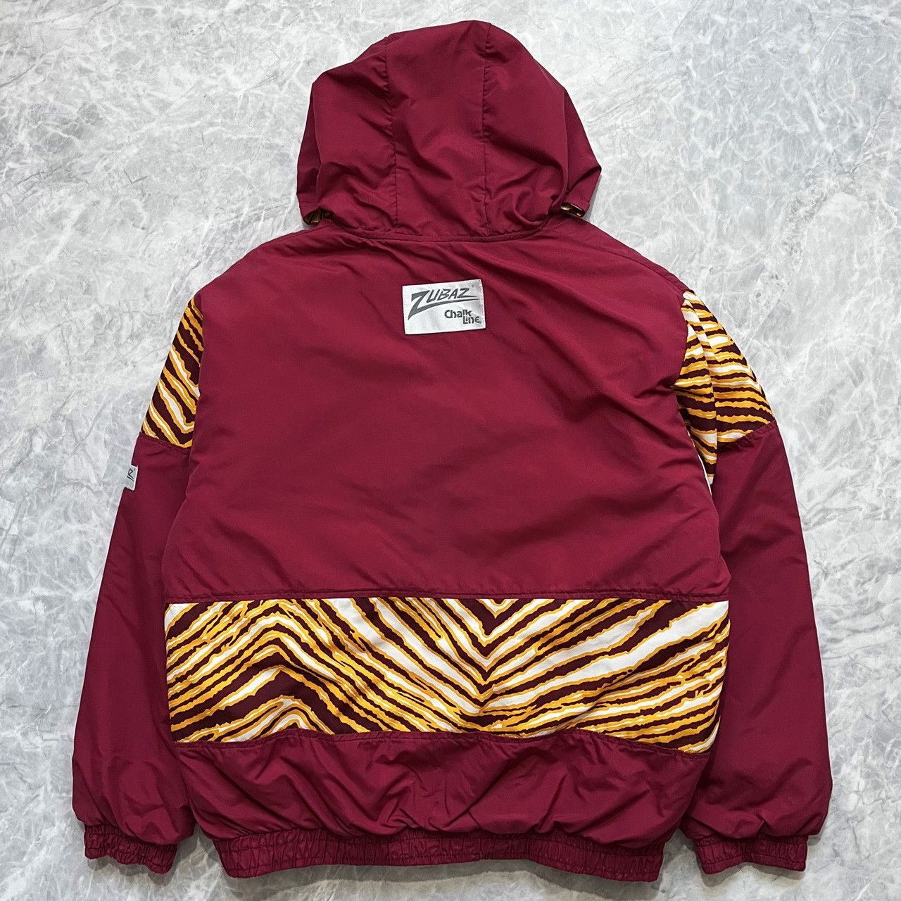 Chalk Line NFL Vintage VTG 90 s NFL WASHINGTON REDSKINS ZUBAZ QUILTED JACKET HOODIE Grailed