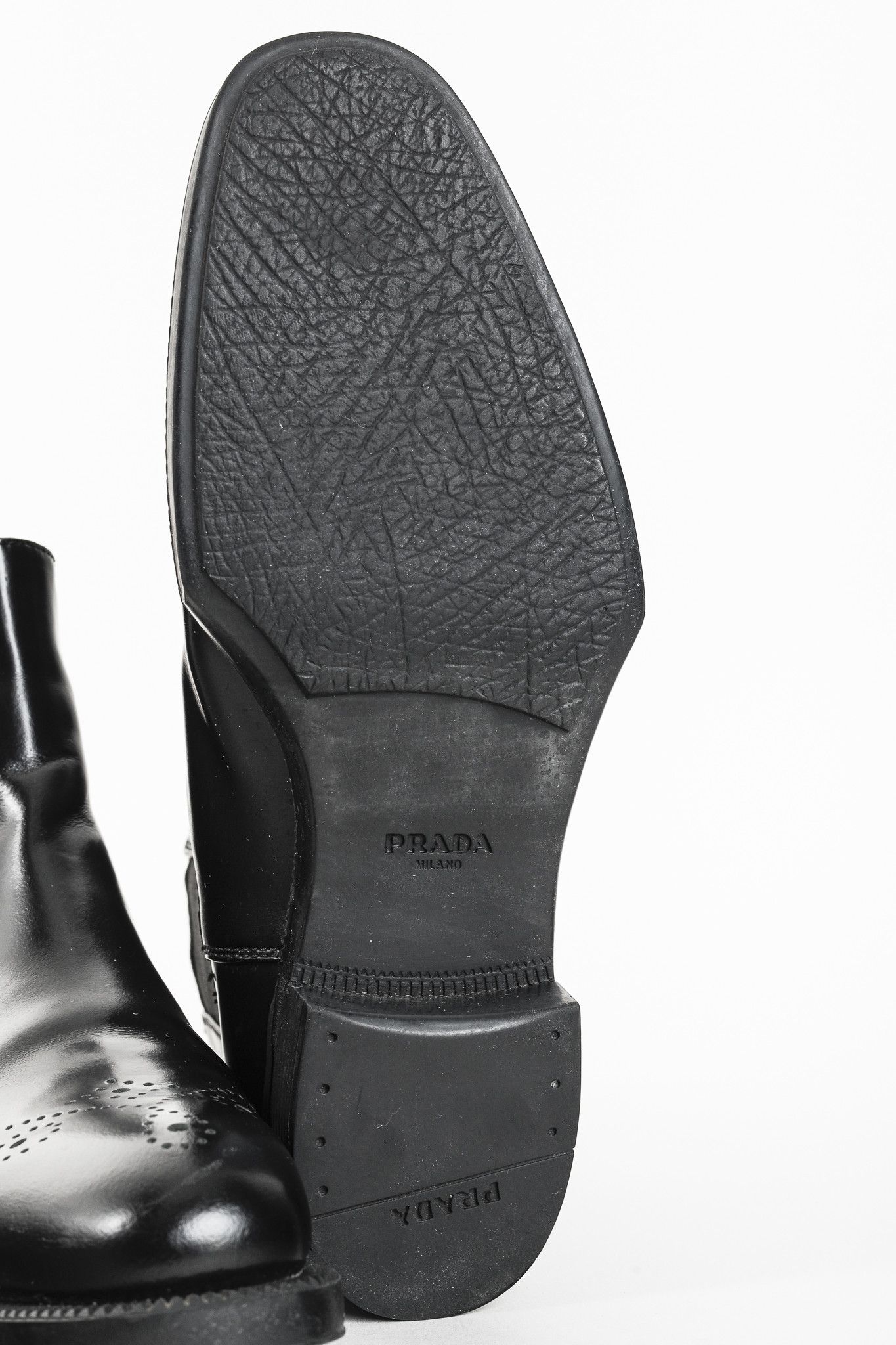 Prada Prada Black Brogue Chelsea Boots Size US 5.5 / IT 35.5 - 5 Thumbnail