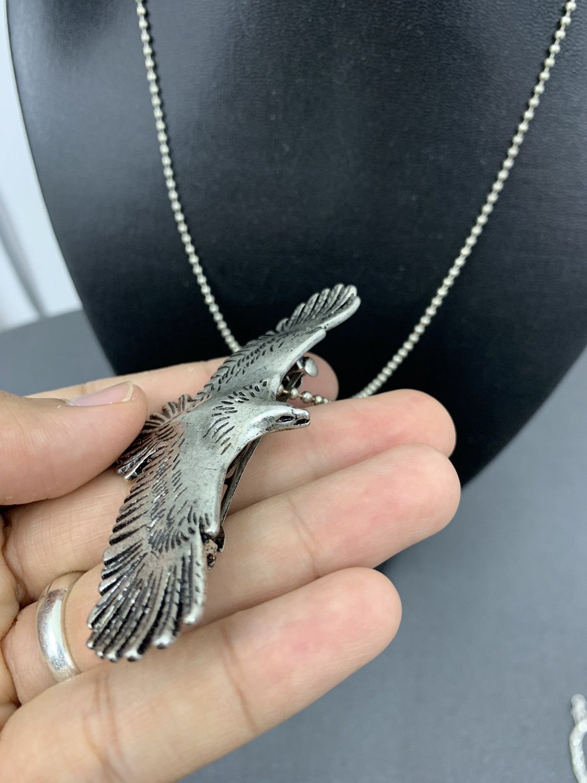 Japanese Brand × Vintage Retro Silver Eagle Goros Style Necklace Size ONE SIZE - 3 Thumbnail